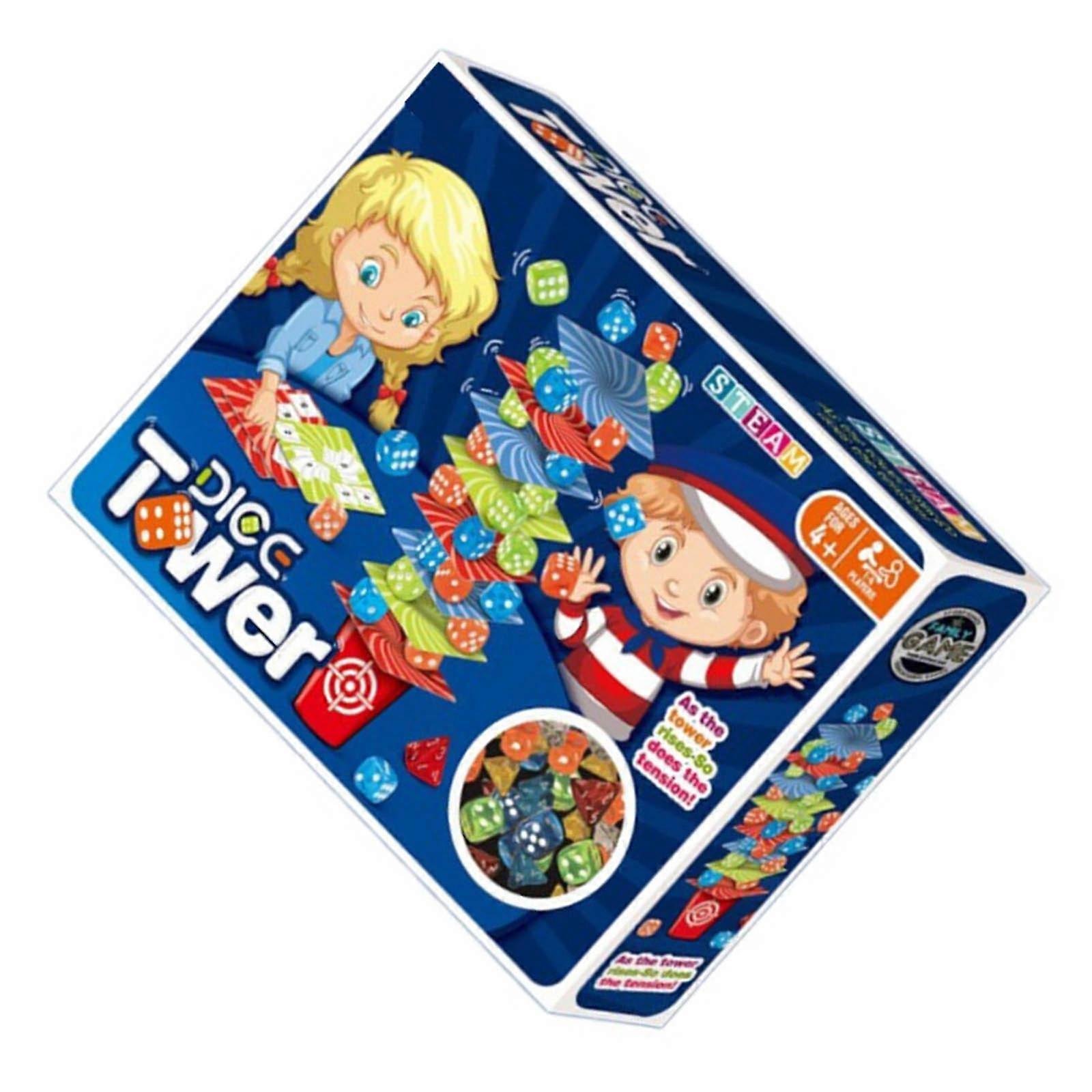 Creative Dices Tower Stacking Game for Family Strategic Balance Block Stacking Toy for Party Entertainment Learning Gifts Multicolor