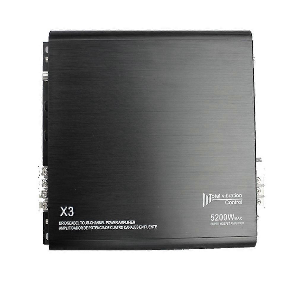 Car Power Amplifier 2 Channel Car Audio High Power Amplifier 5200W Two-Way Aluminum Car Audio Amplifier