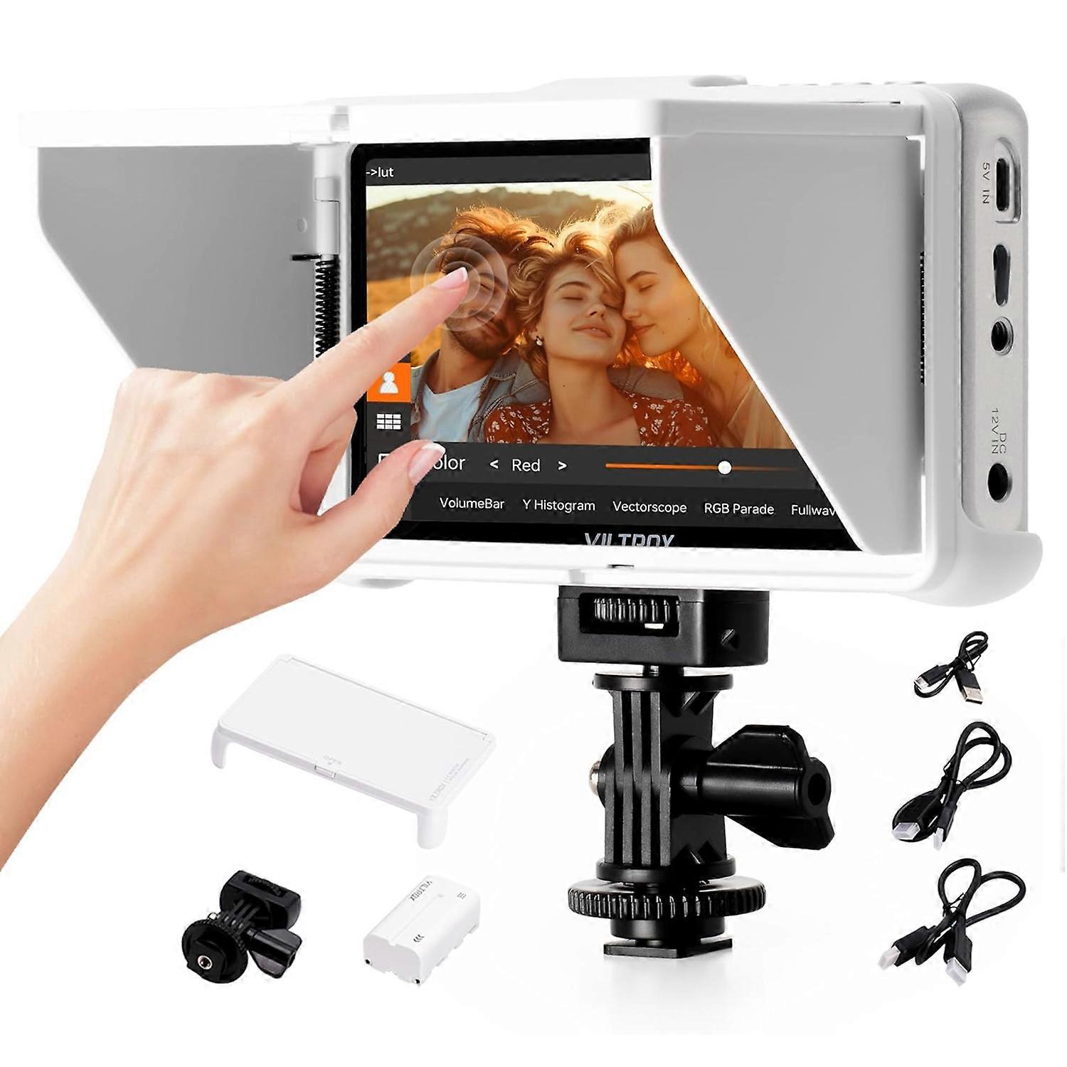 VILTROX DC-V1 Camera Field Monitor 5.5 Inch Touchscreen 400 Nits Wide Angle 3D LUT Waveform DSLR Cam