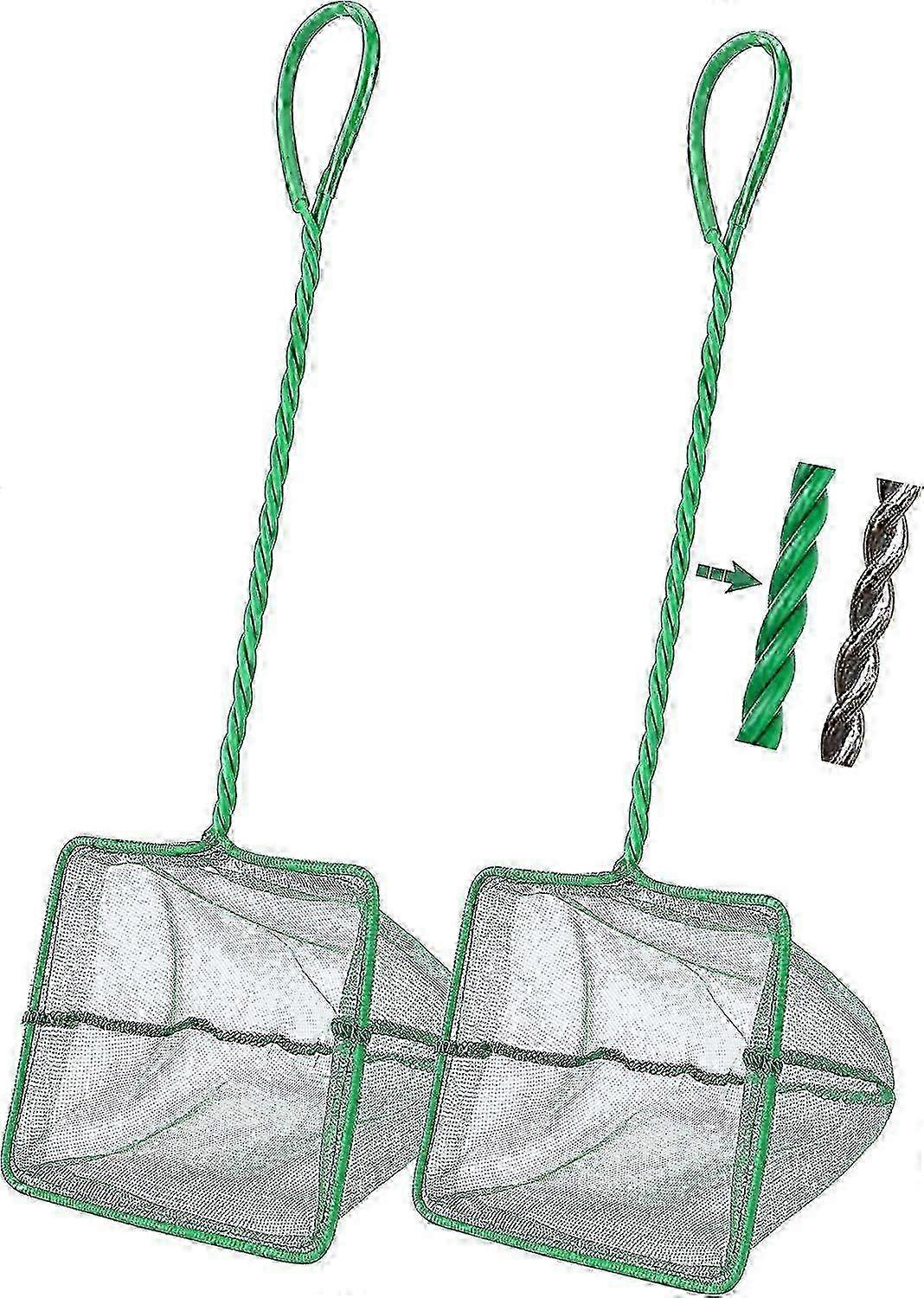 w 2 Pcs Aquarium Fish Net, Fine Mesh Quick Catch Fish Net for Fish Tank (12.6cm) (5 inch)