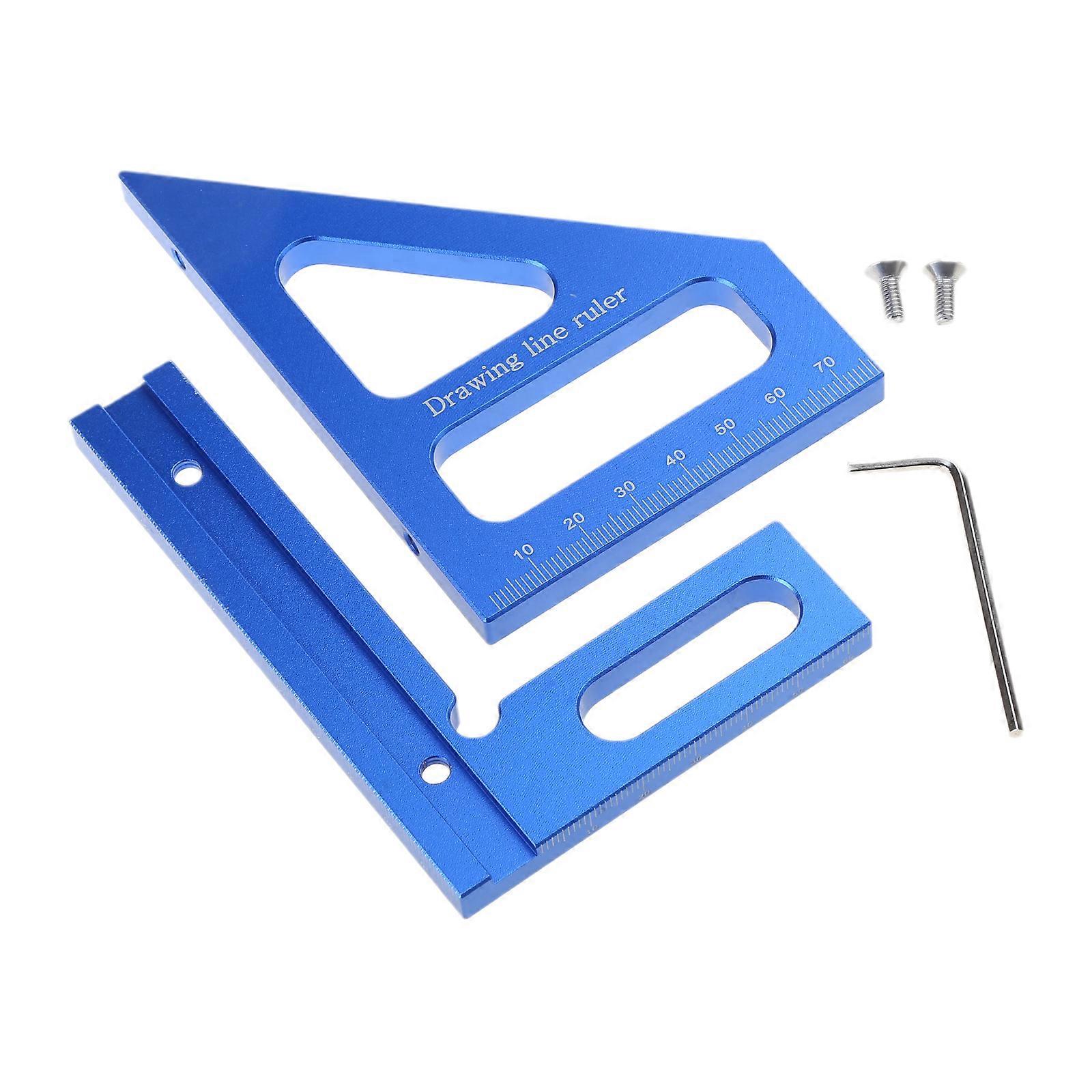 Triangle Ruler Drawing Line Ruler Measuring Tool 45/90 Degree Scribing Ruler Woodworking Square Protractor Multicolor