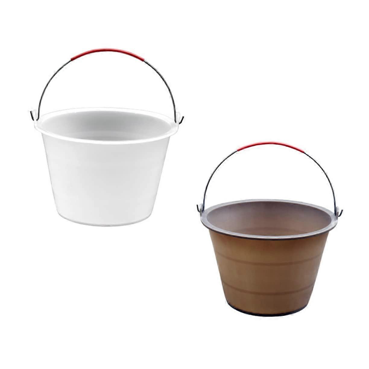 2 Pack WearResistant Cement Bucket Handles for Mixing, Construction, and Trash Use Brown