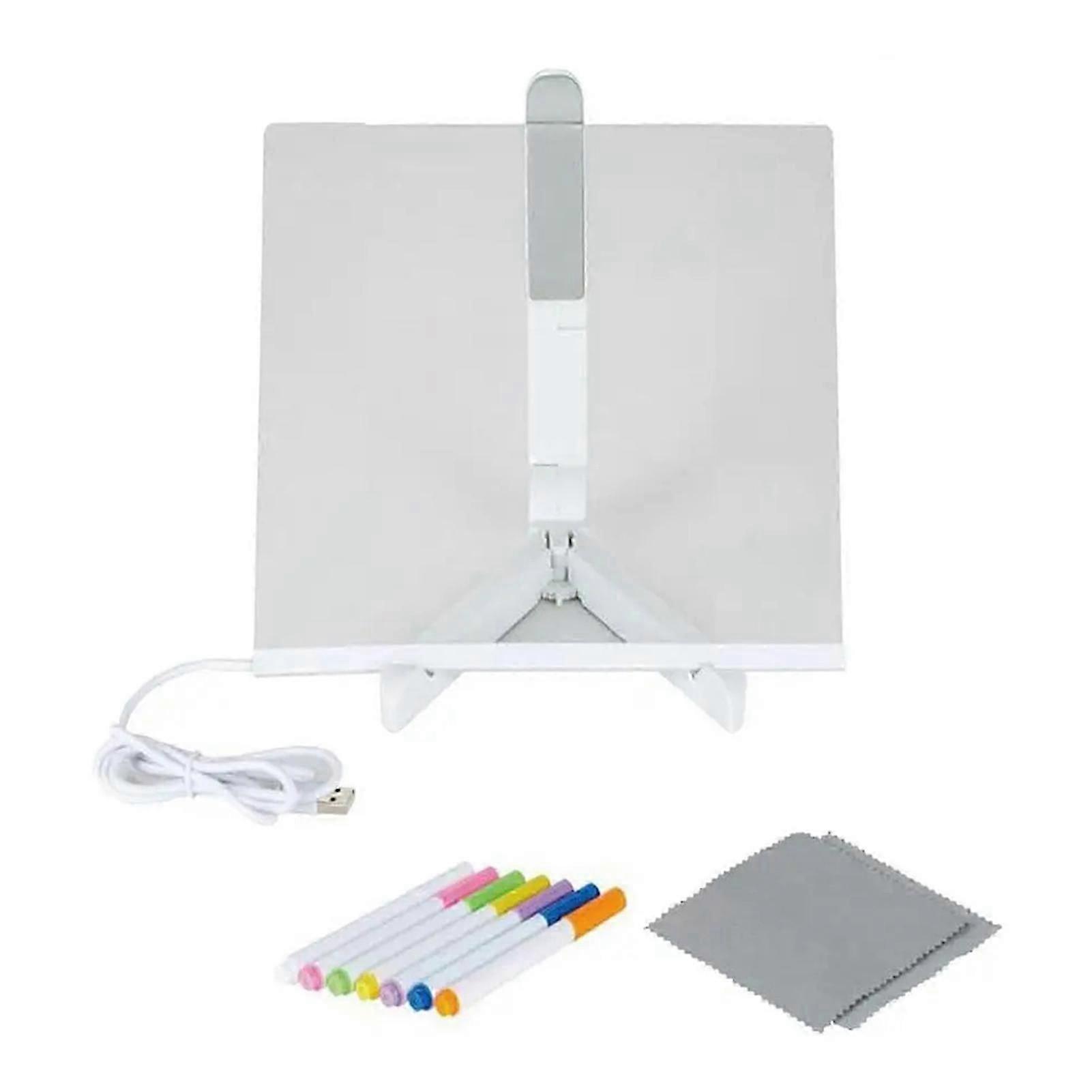 LED Note Board with Colors Transparent Acrylic Luminous Writing Board Hand-made DIY Children's Drawing Board with 7 Color Pen