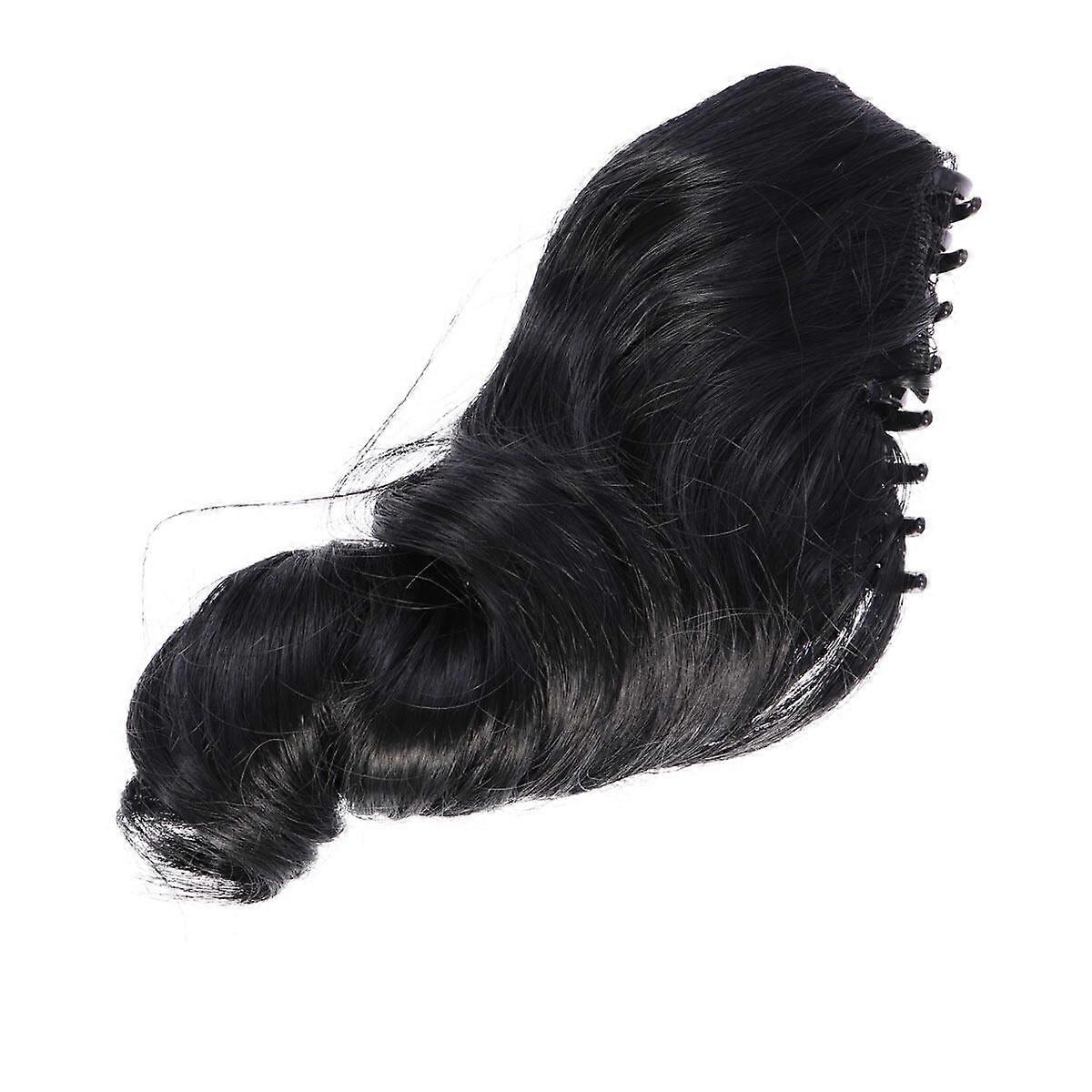 1pc Fluffy Short Messy Curls Claw Clip Ponytail Extensions Synthetic Ponytail Hairpiece (1#)