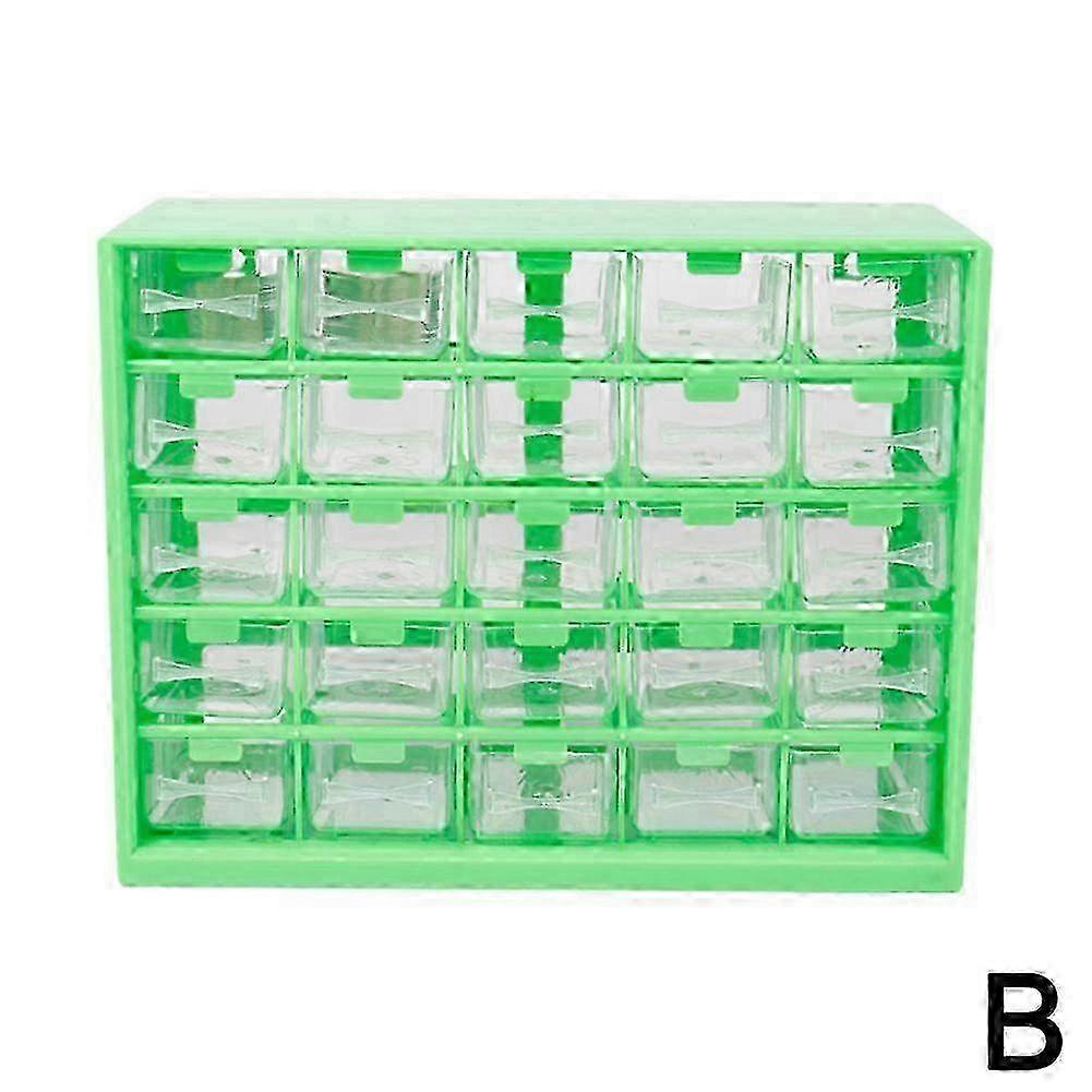 Small Tools 25-Drawer Parts Storage Box, Classification Component Box Plastic