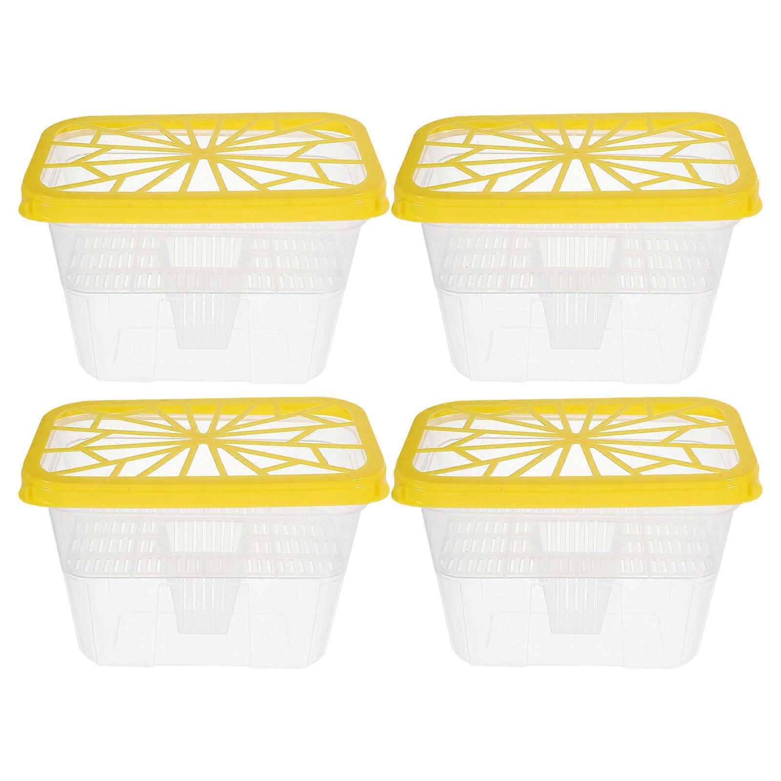 Yellow Moisture Absorber Box for Indoor Use Plastic 4Pcs Pack
