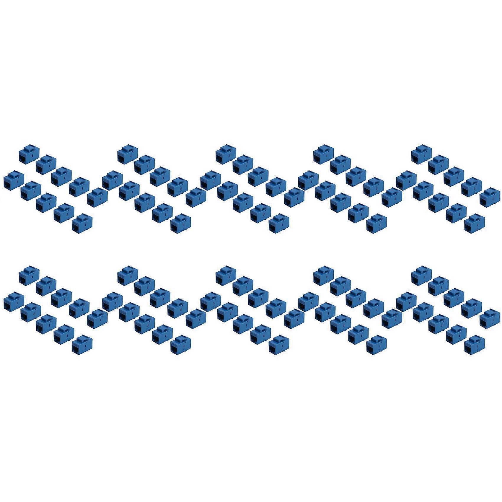 100Pcs RJ45 Connector Keystone Jack Cat6 Extension Coupler Ethernet Network LAN Cat 6 Coupler Jacks Extend Adapter,Blue