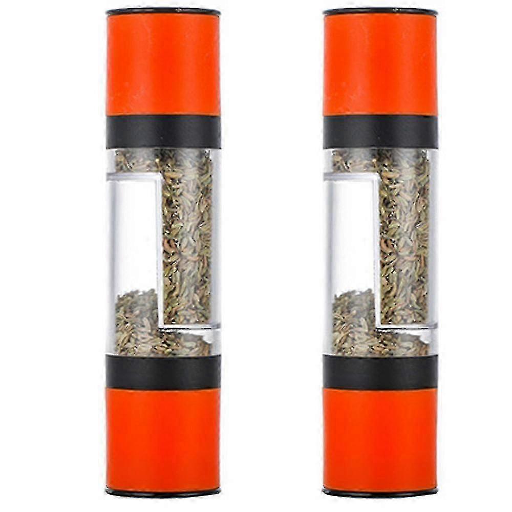 Salt And Pepper Mill Set With Adjustable For Cooking, 2pcs Orange