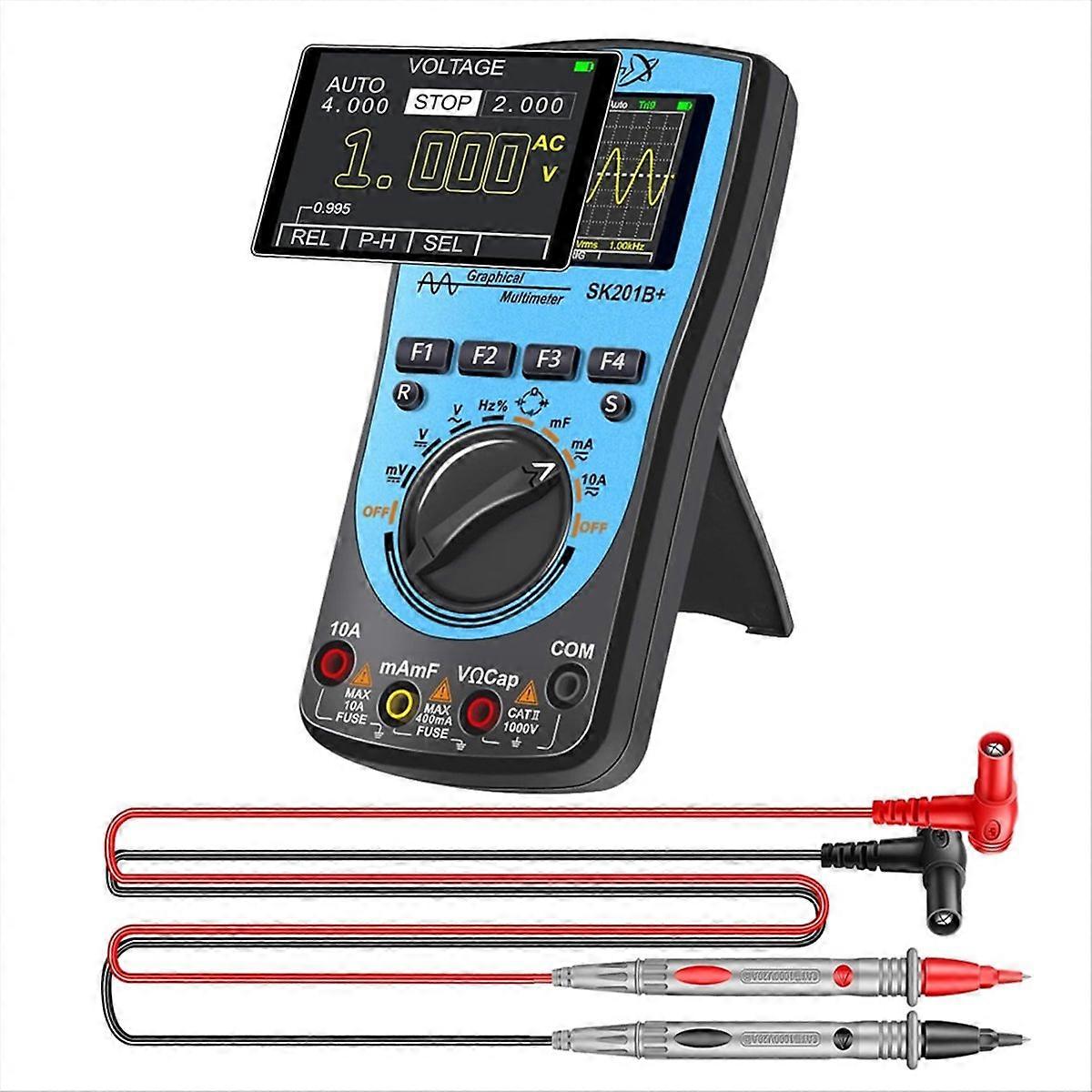 SK201B+ Oscilloscope Multimeter, 1MHz Bandwidth, 2.5Msps Sampling, 4000 Count , Measure Voltage, Current, Capacitance