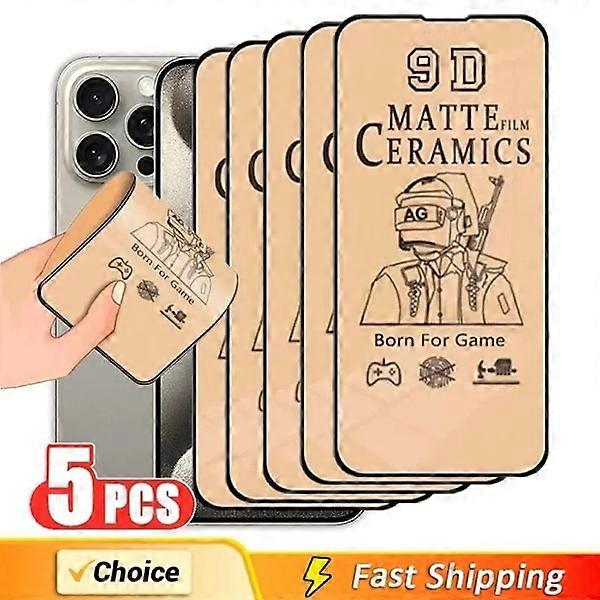 5pcs Soft Matte Ceramic Film Screen Protector compatible with iPhone 14 13 12 11 15 Pro Max 8 Plus XS XR Mini, Not Glass