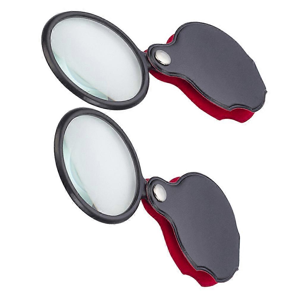Black Folding Magnifier for Magnifying 2Pcs Mini Magnifying Glass Set