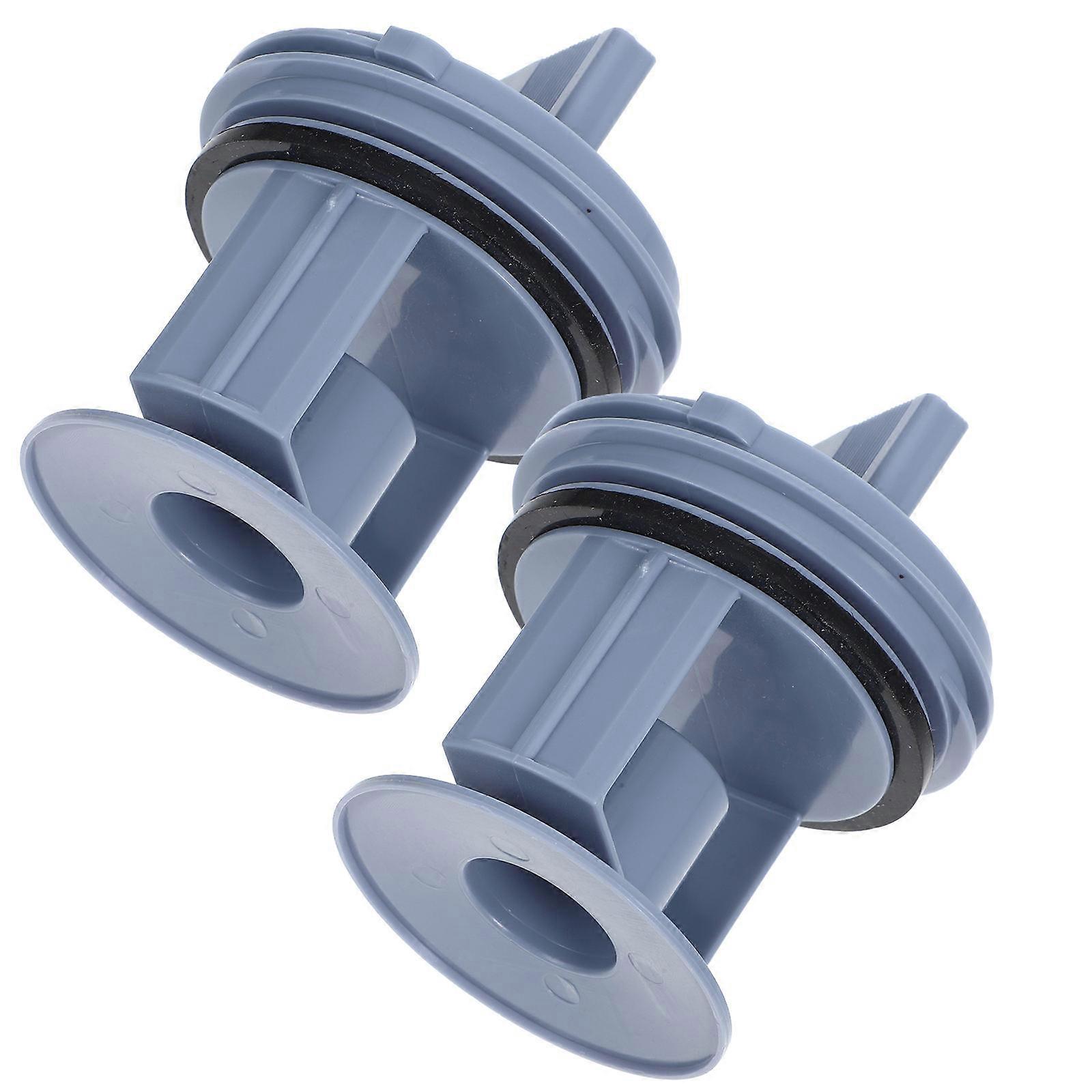 Washer Drain Pump Filter Grey ABS Plastic for Washing Machine 2Pcs