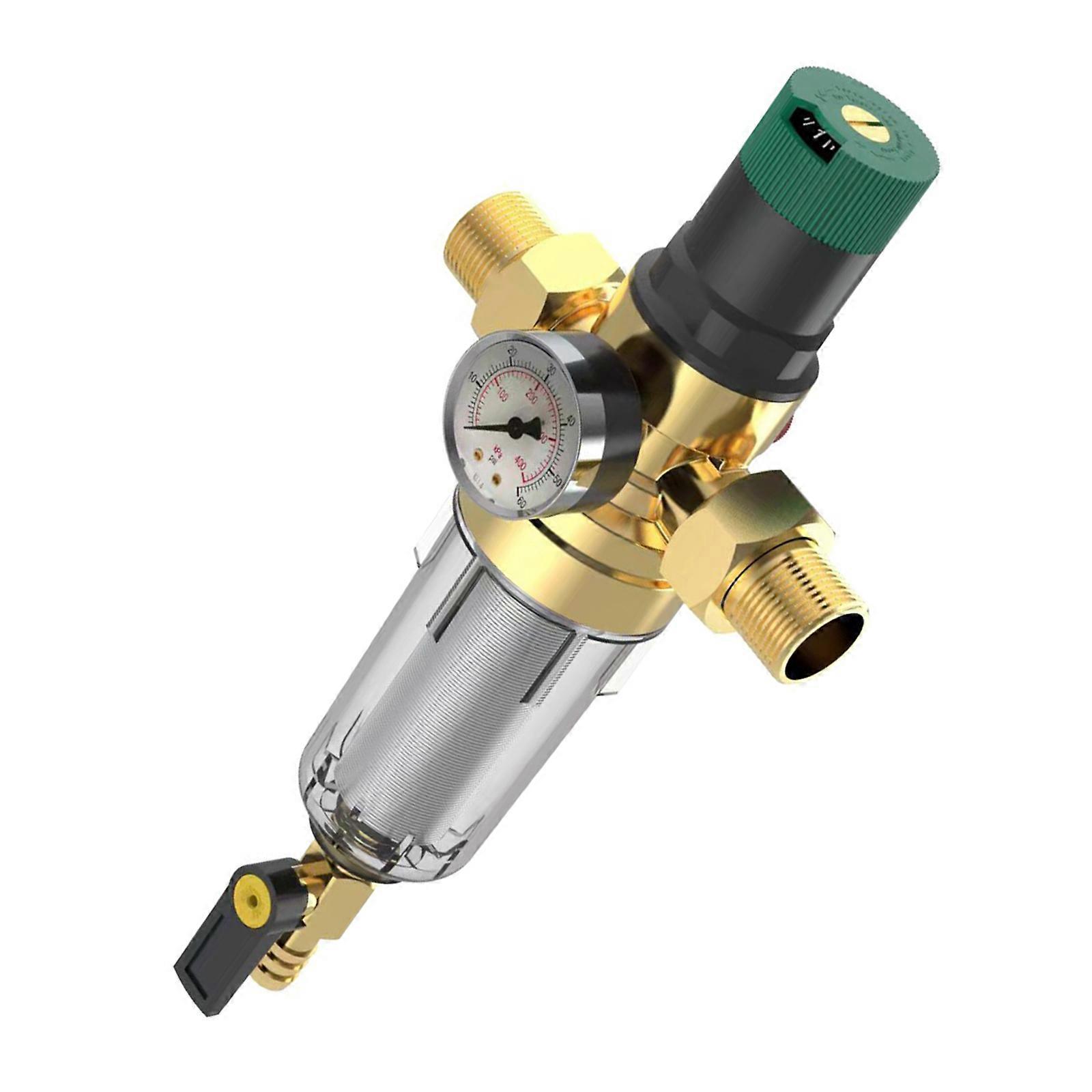 Prefilter Water Pressure Regulator Valves DN15/DN20 Water Pressure Reducer Rustproof Reducer Valves with Filter Gauge Multicolor