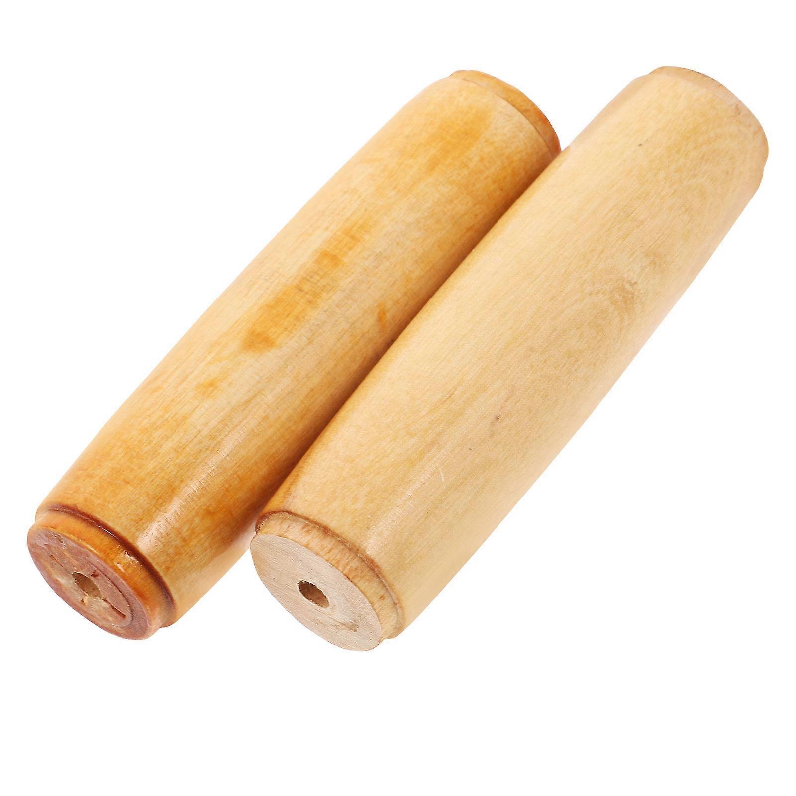 Cutter Handle Wooden for Replacement 2Pcs Ergonomic File Grip in Yellow