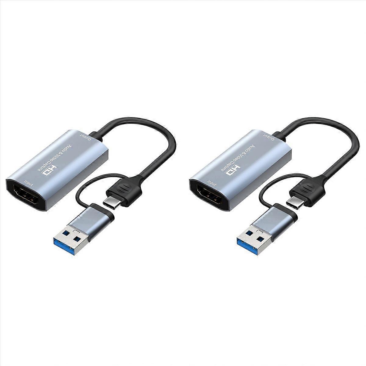4K -Compatible to Type-C+USB Video Capture Card 1080P