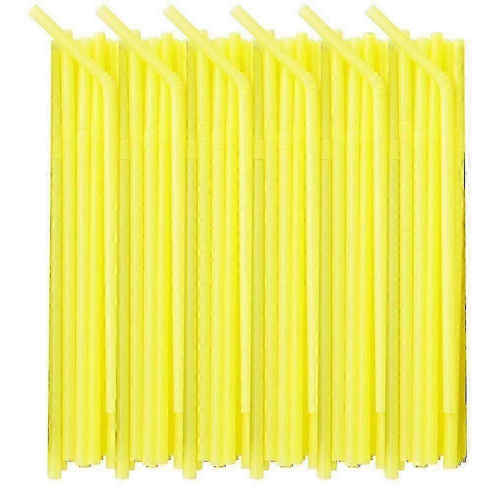 Colorful Flexible Plastic Straws 200pcs, Extra Long Disposable Drinking Straws