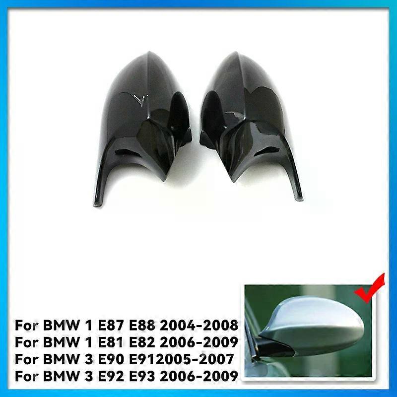 Carbon Fiber Pattern Black Side Mirror cover Caps Replacement for BMW E90 E91 2005-2011 E92 E93 2006-2013 E81 E82 E88 E87 E88