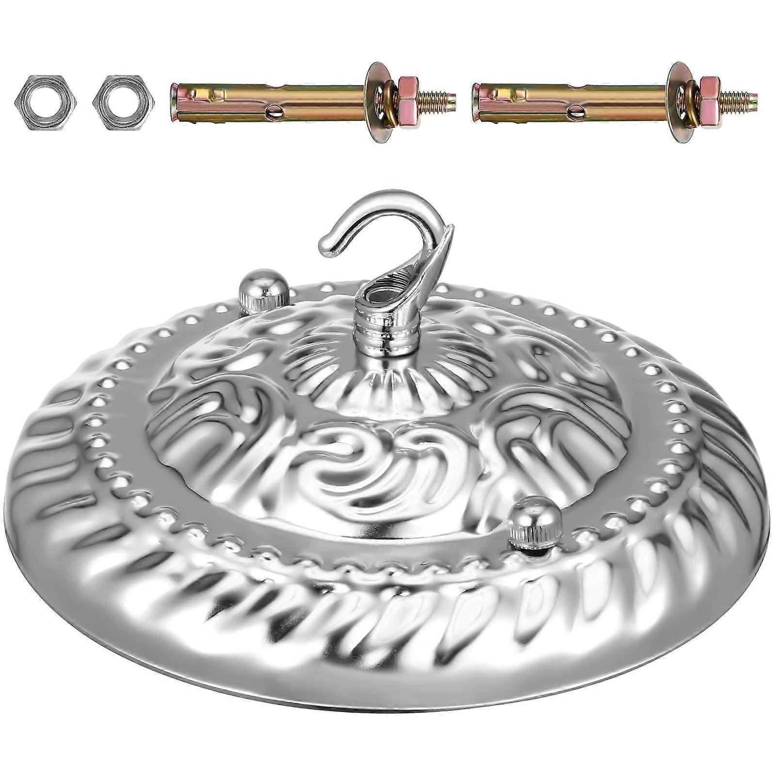 Iron Chandelier Hook Ceiling Light Plate for Home Use Silver Finish