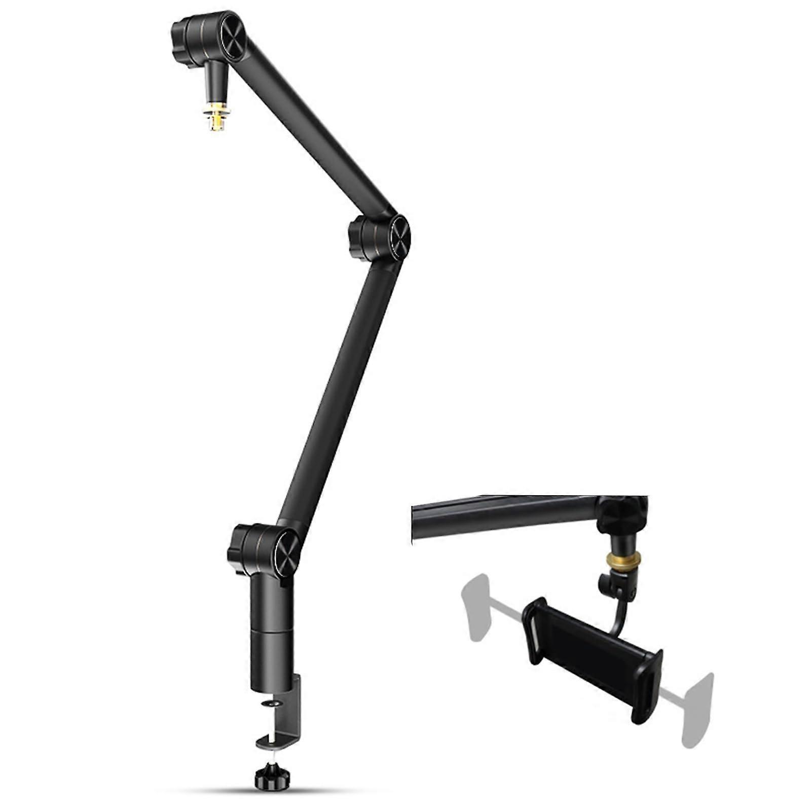 Microphone Boom Stand, 360° Rotatable Desktop Mount, Size C for Anchors, Studios, Radio Stations, and Recordings