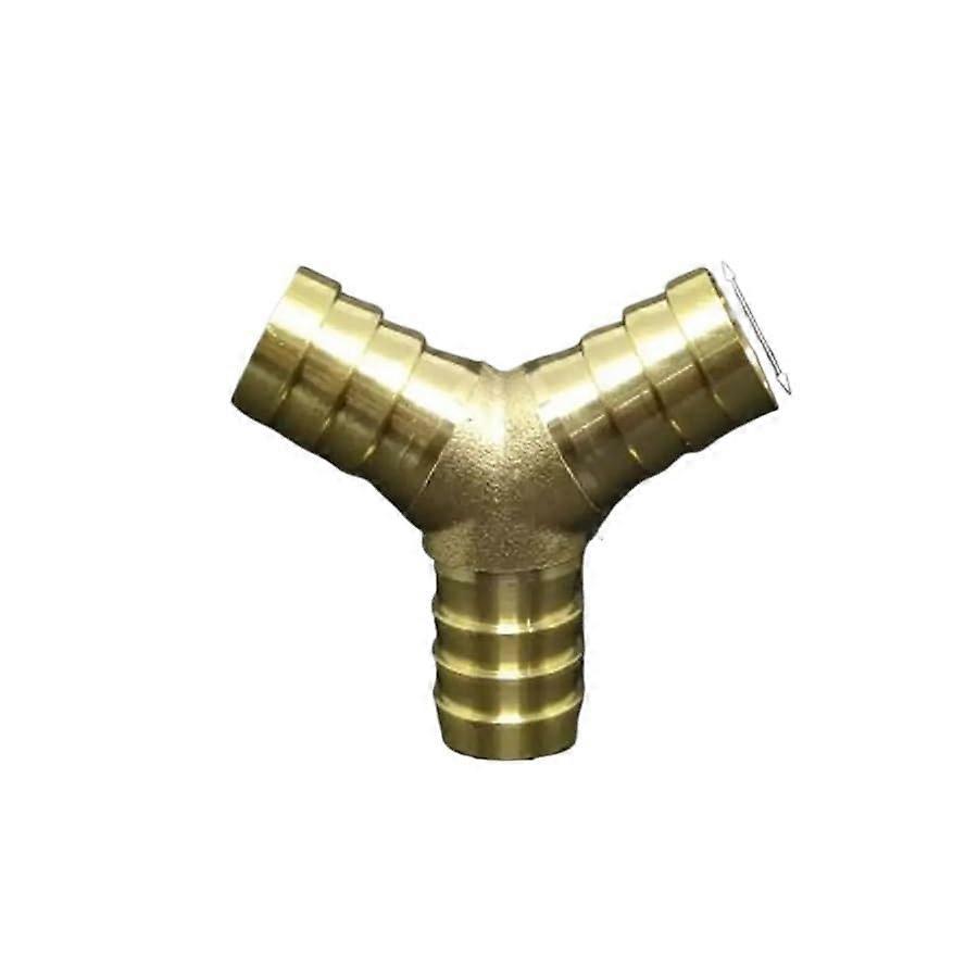16mm Hose Barb Y Shape 3-Way Splicer Brass Hose Tail Fitting Adapter for Water and Fuel Lines, 10 Pack