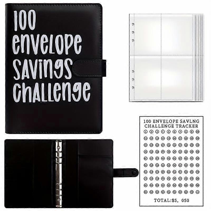 100 Envelopes Money Saving Challenge Binder with Savings Challenges Book & Tracker, A5 Envelope Challenge Book, Fun & Motivating Way Financi