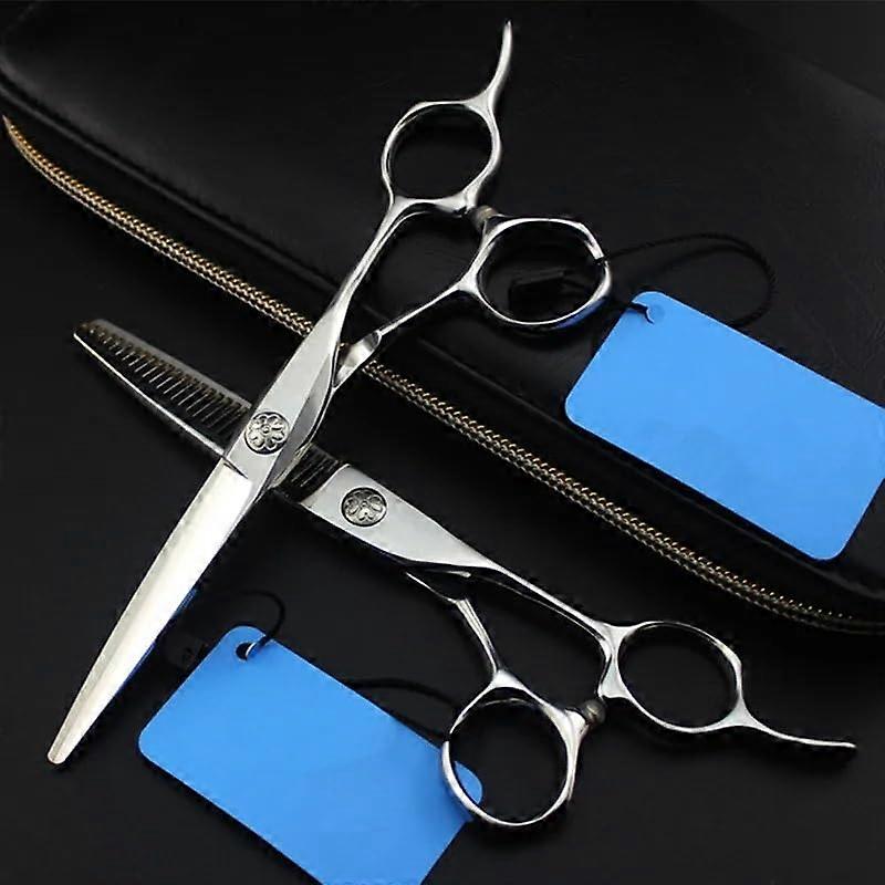 6 Inch Japanese Steel Hair Cutting Scissors Set with Ergonomic Grip and Precision Sharp Blades