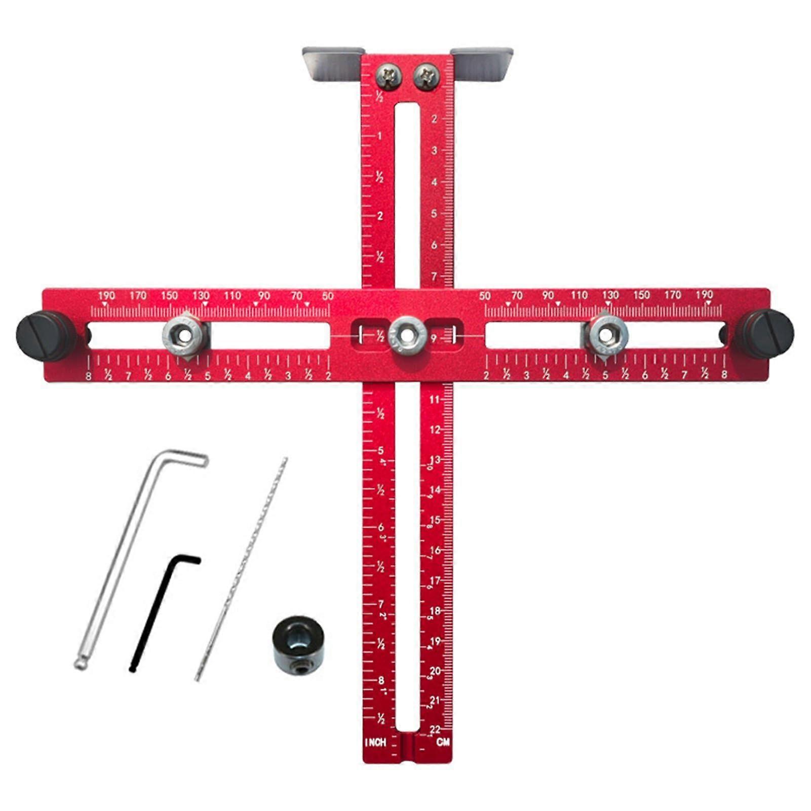 Cabinet Hardware Jig for Handles and Knobs, Adjustable Drill Guide, Durable Aluminum Alloy Tool