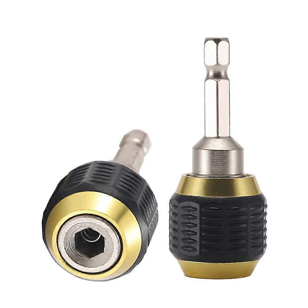 2pcs 60mm Quick Release Drill Bit Extension with 1/4 Inch Hex Shank SelfLocking Bit Holder for Power and Hand Drivers