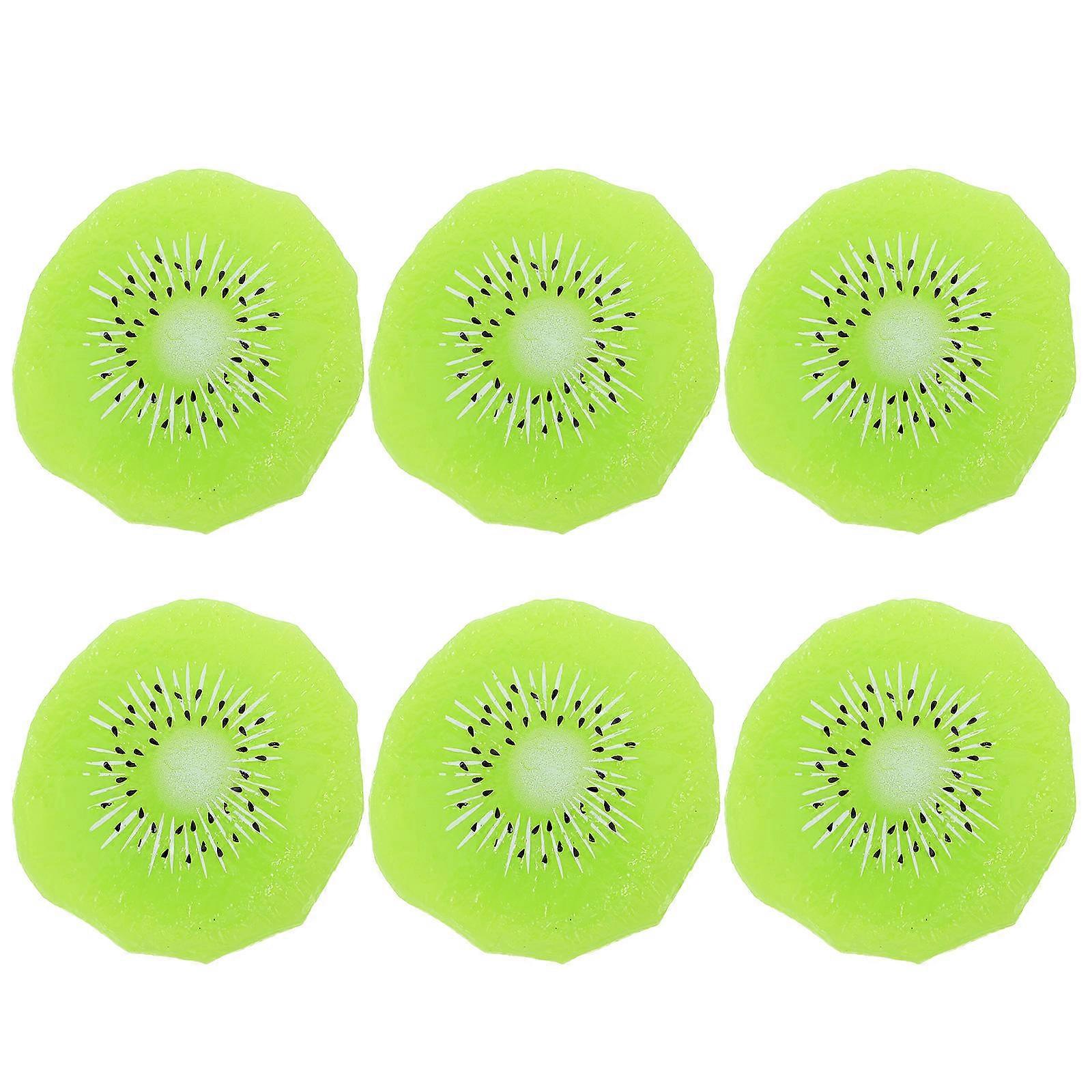 Simulation Kiwi Slice Artificial Kiwifruit Slice Decor for Shop Display 24Pcs