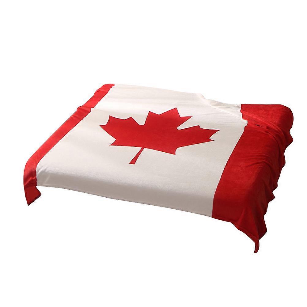 Throw Blanket Couch Canadian Flag Rectangular Flannel Decoration 150x200cm Multi 1Set