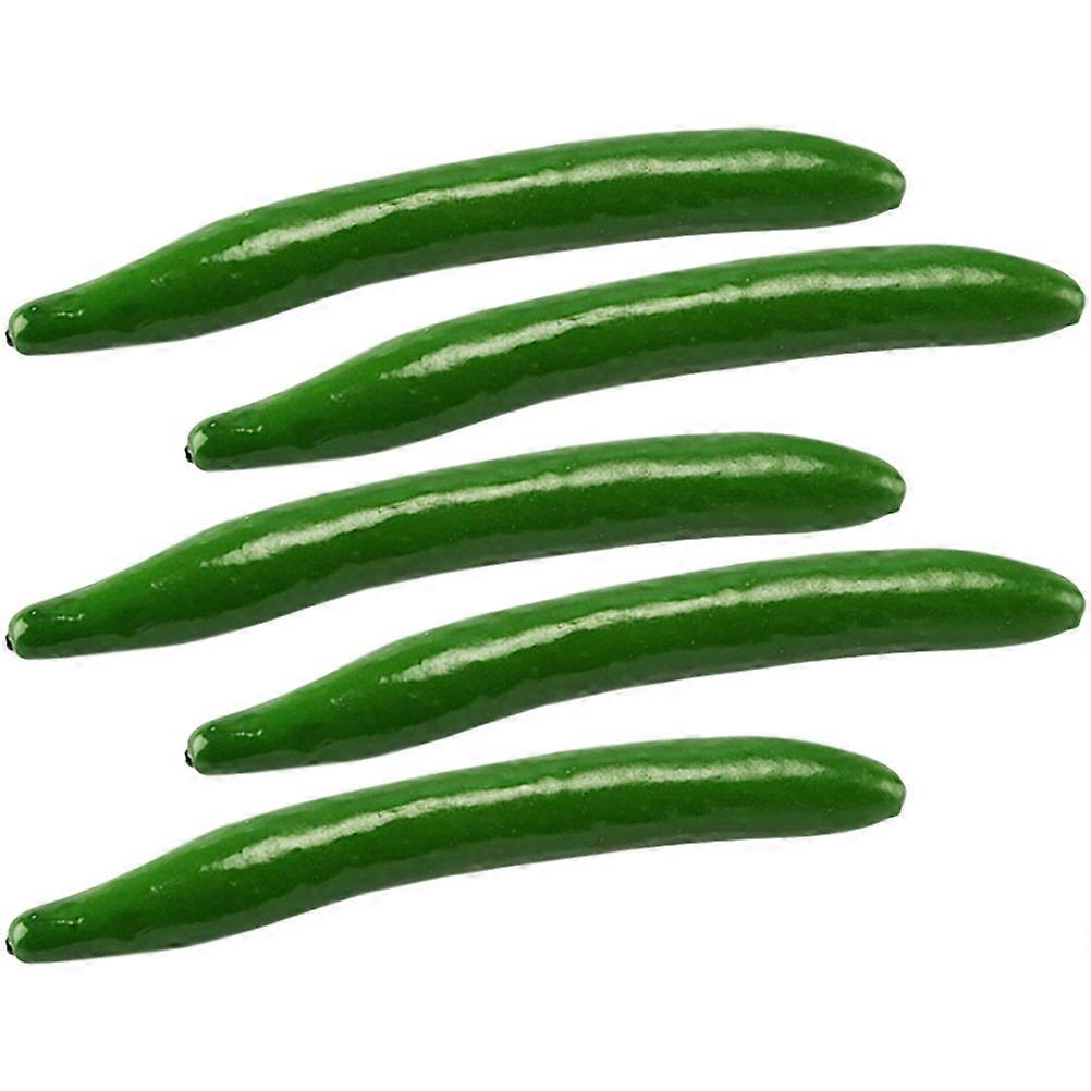 Foam Artificial Cucumber for Decor 15Pcs Green Simulation Vegetable Model