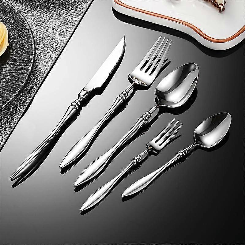 60Piece Stainless Steel Silverware Set for 12 with Serving Utensils, Rust Resistant, Mirror Polished