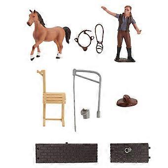 8pcs/set Paard Wassen Set Speelgoed Veilig Vivid Pvc Simulatie Model Speelgoed Voor Thuis
