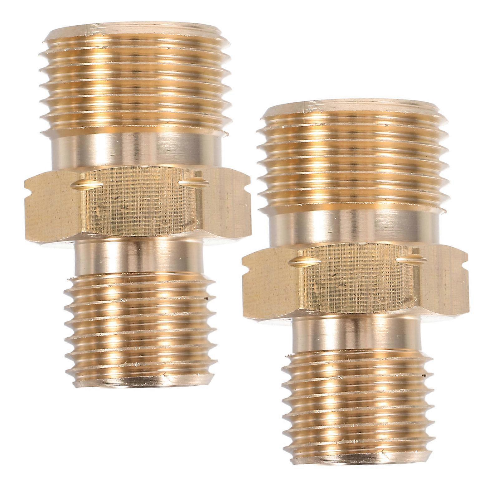 Brass Hose Pipe Fitting Coupling Thread Adapter for Gas System Conversion 2Pcs