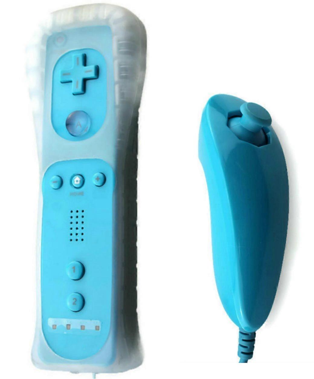 Remote and Nunchuk Controller Set with Silicone Cover, Multicolor for Nintendo Wii