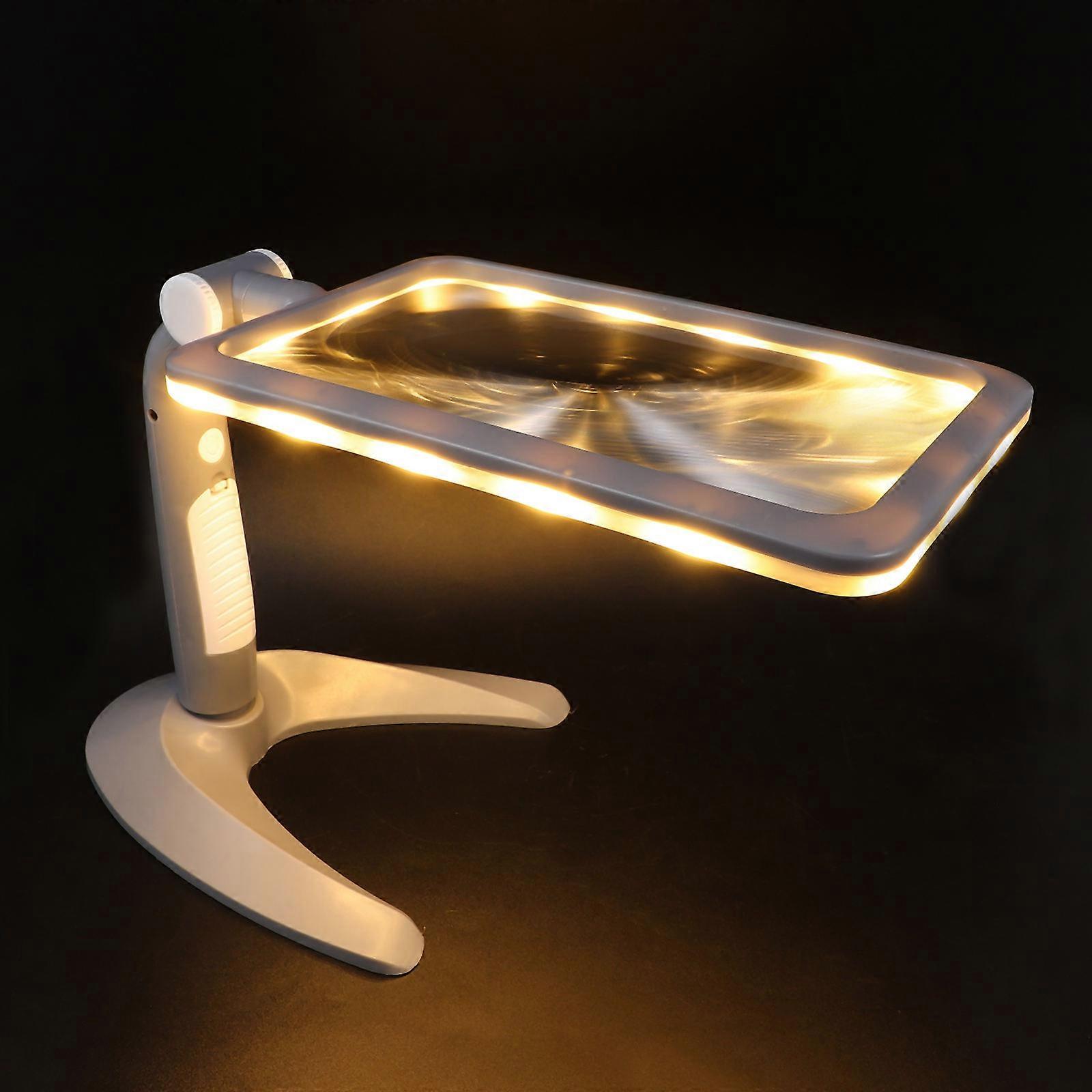 Handheld LED Magnifying Glass with 48 LED Lights for Book Reading