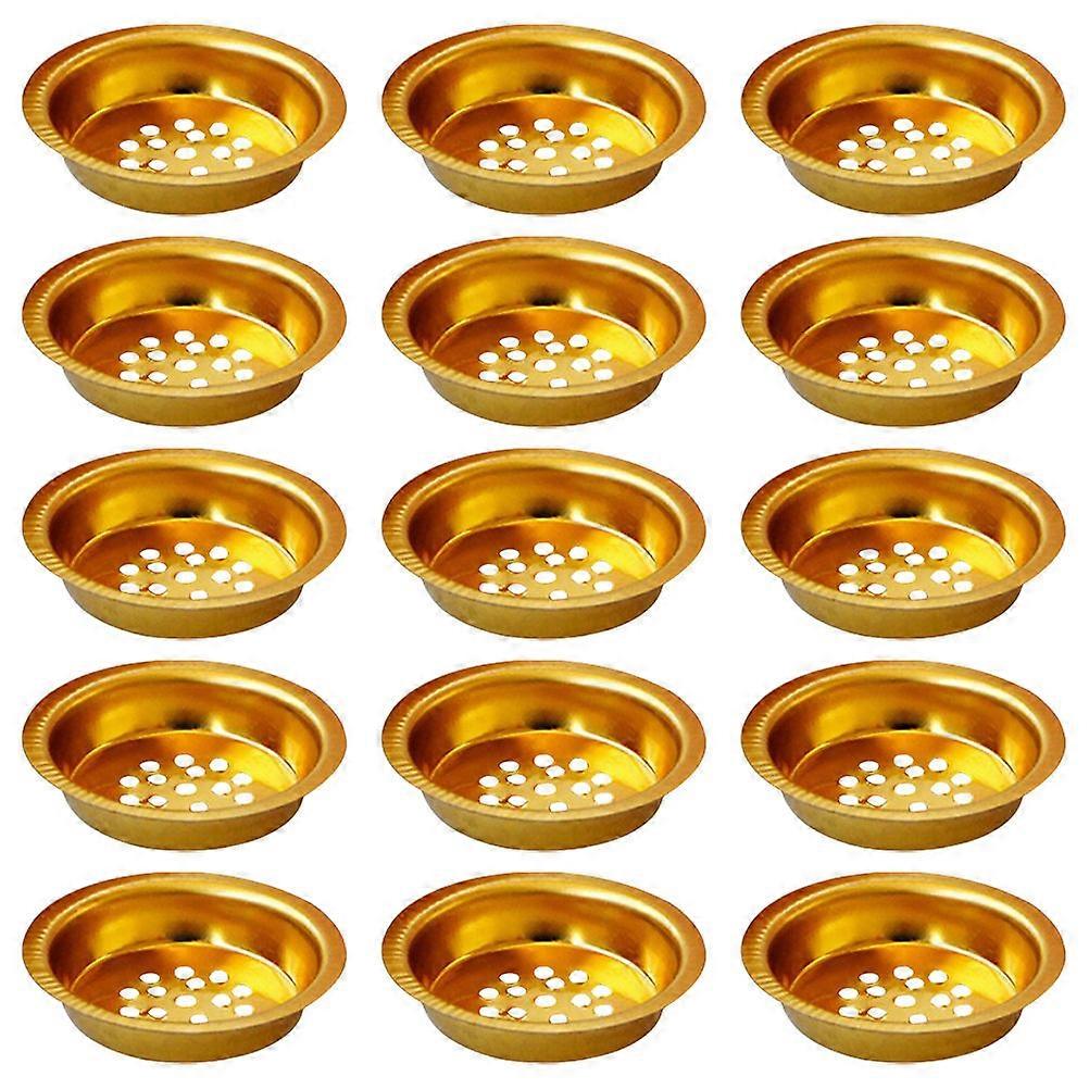 Golden Incense Burner Screen Iron Mesh Replacement 15Pcs for Festivals