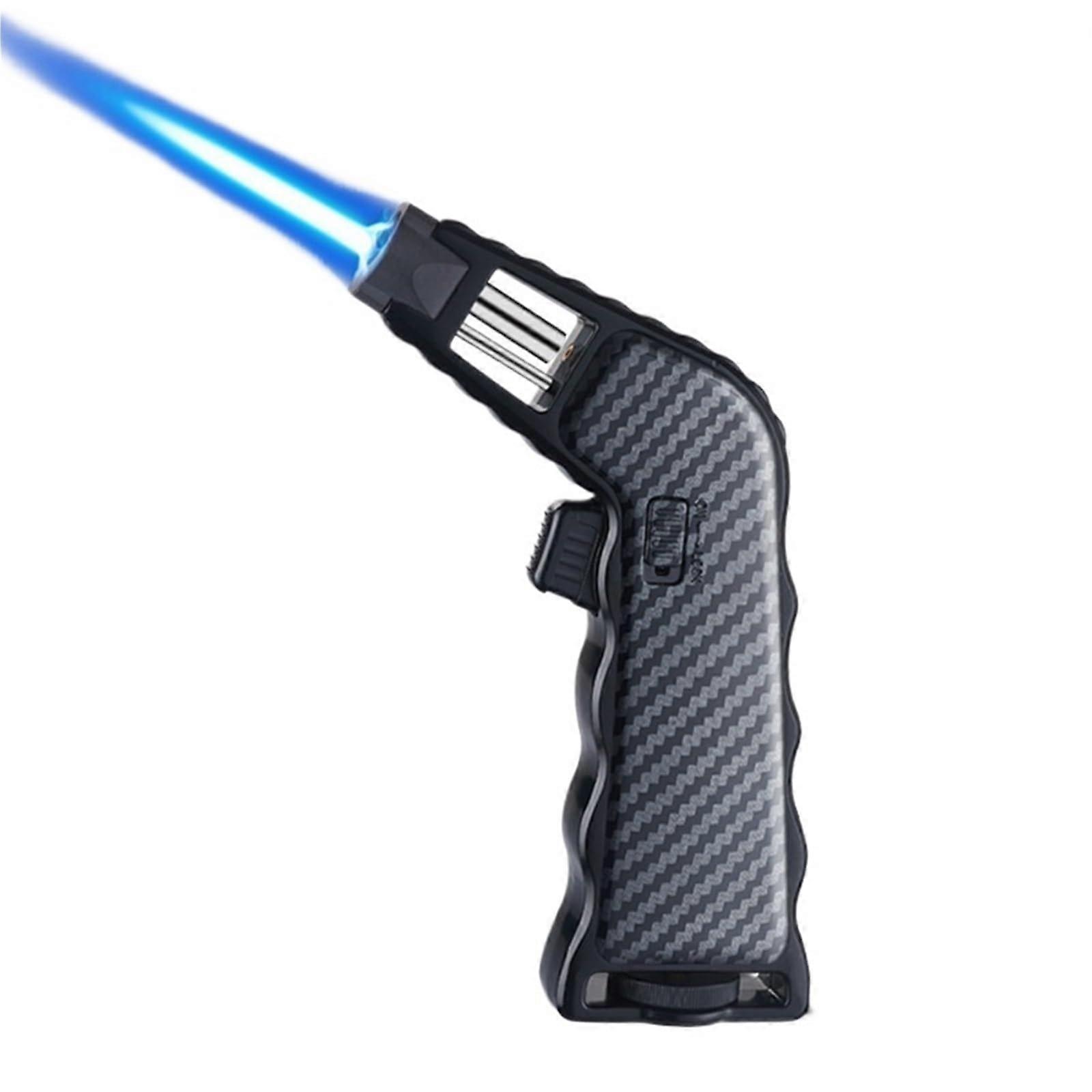Butane Torch Lighter, Windproof Jet Flame, Adjustable Flame, Safety Lock, Bottle Opener, Black