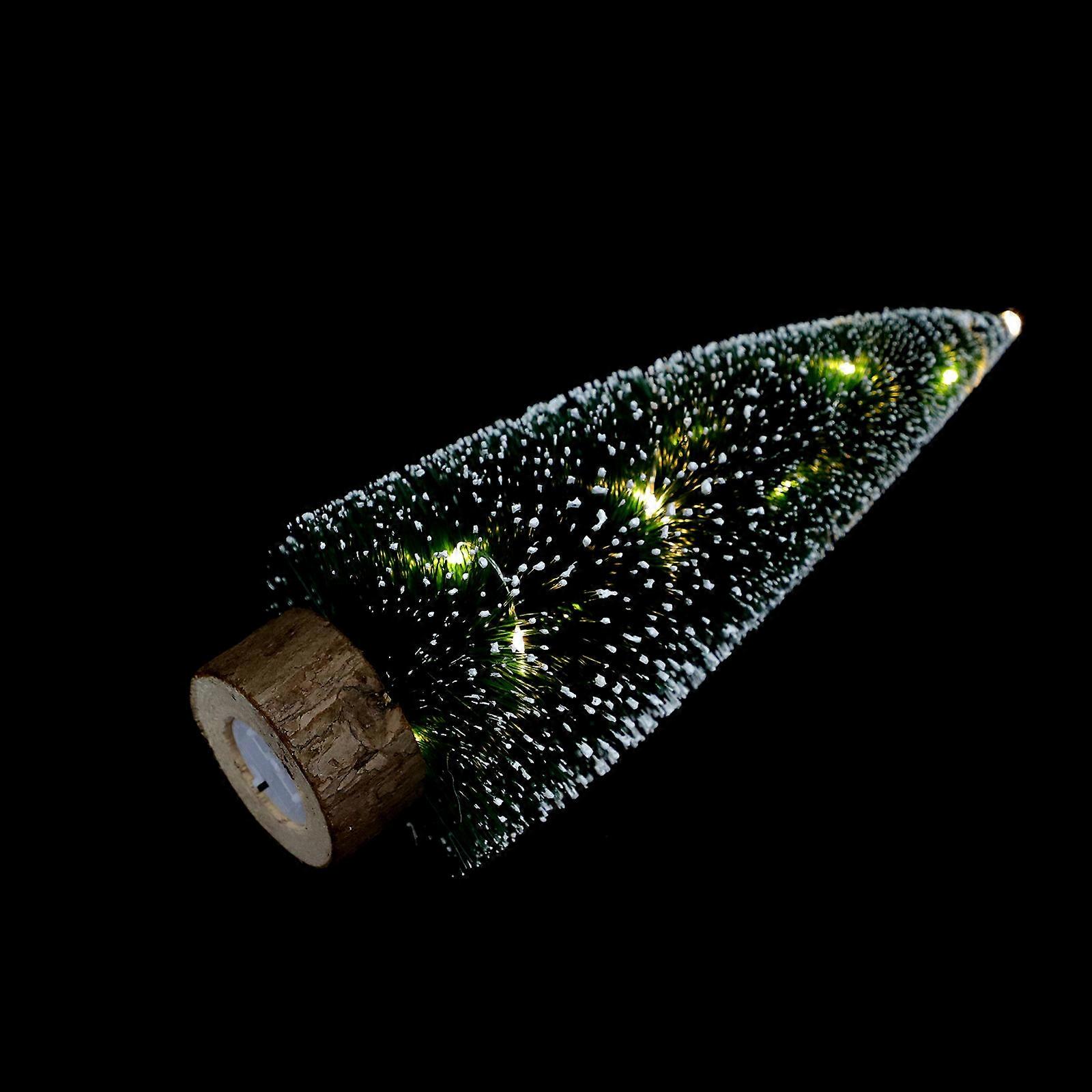 Luminous Cedar Tree Mini Plastic for Christmas Decor 3Pcs