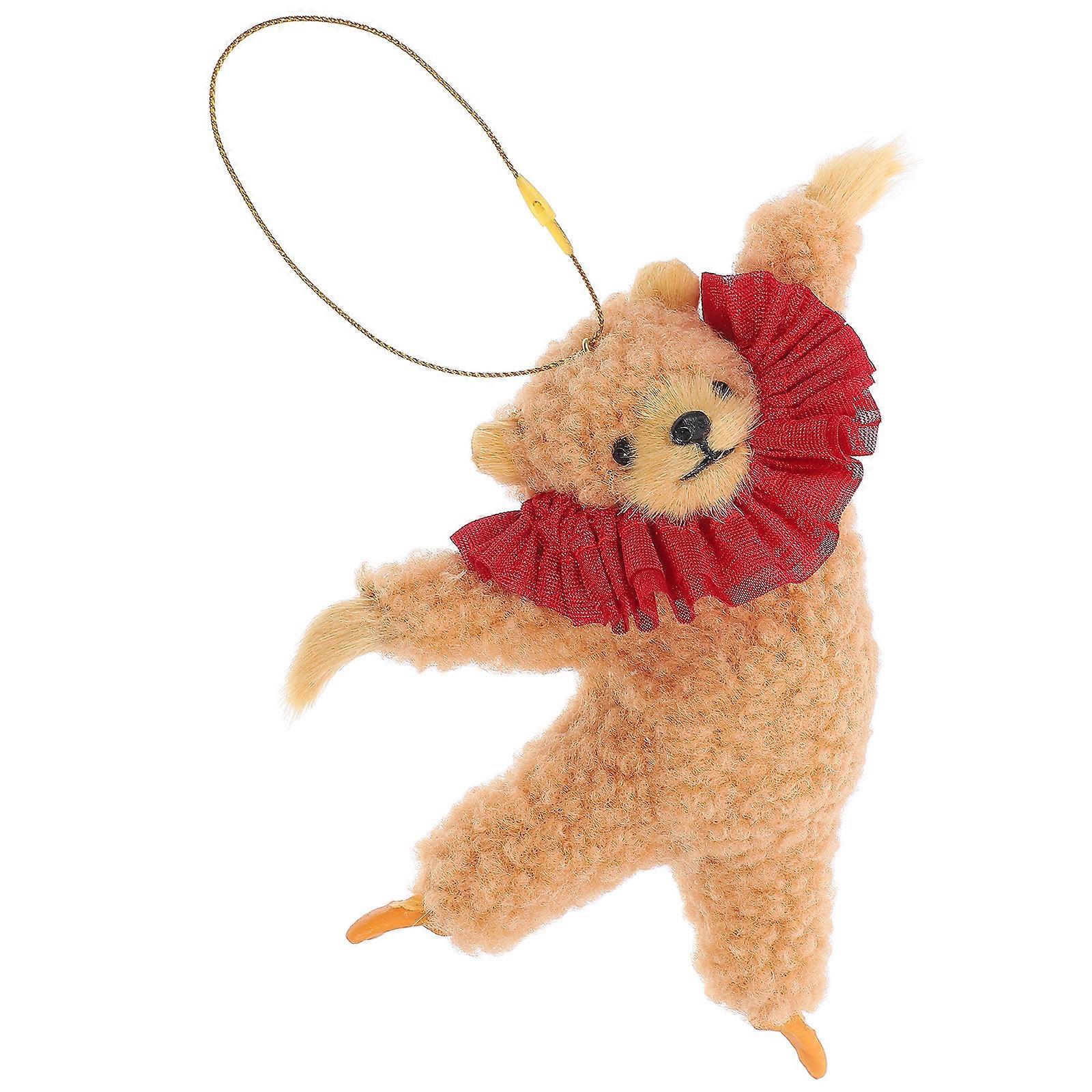 Car Hanging Rearview Mirror Decor Plush Bear Pendant for Car Use