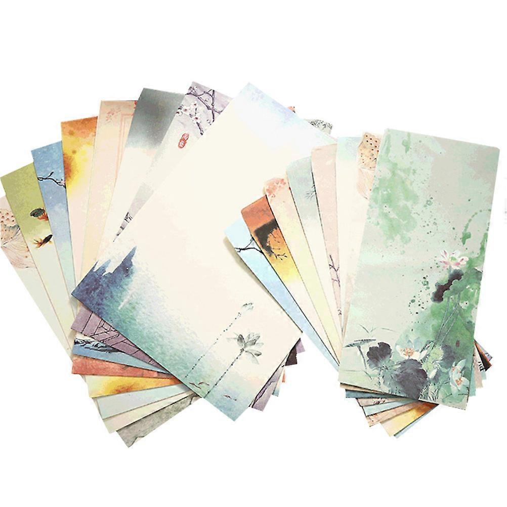 Beautiful Stationery Chinese Style Envelope and Letter Set Papers Rectangular Assorted Color Gifting 8 Sets