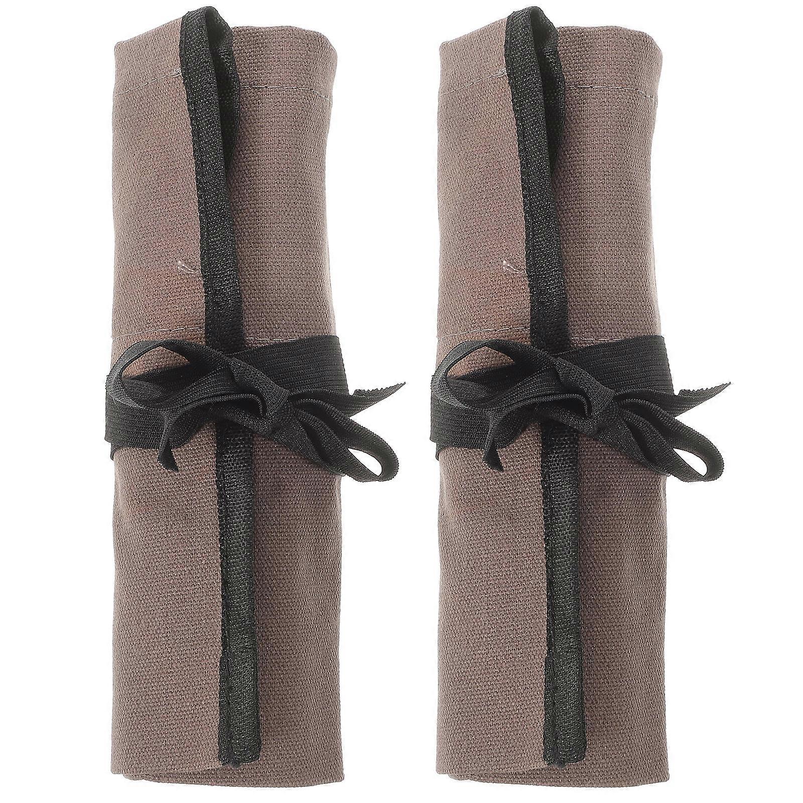 Pouch Organizers Tool Roll Canvas Pouch Multi-Purpose Storage Bag Crafts Tool Usage 2Pcs