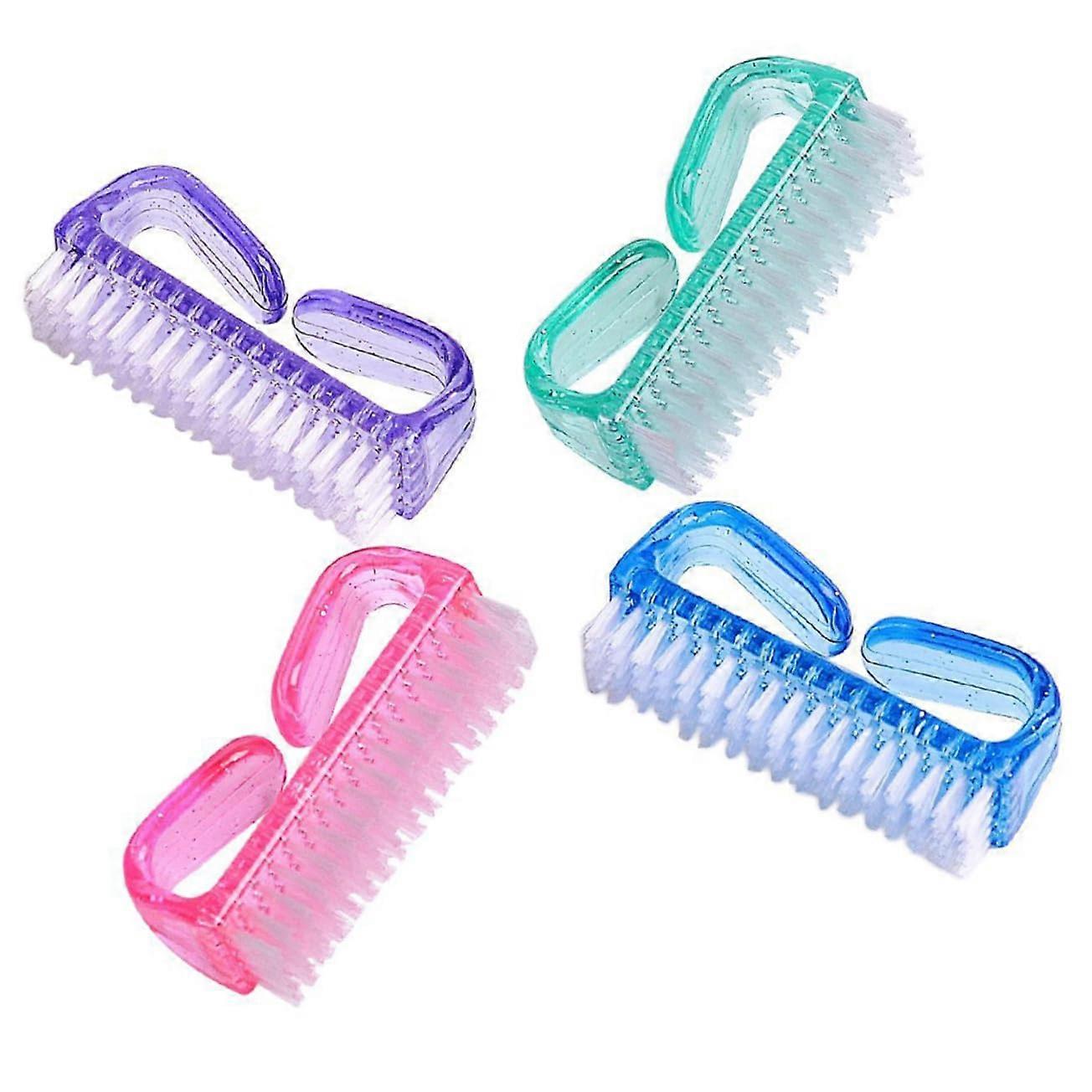 4pcs Nail Brush Set with Ergonomic Grip for Precise Hand and Fingernail Cleaning