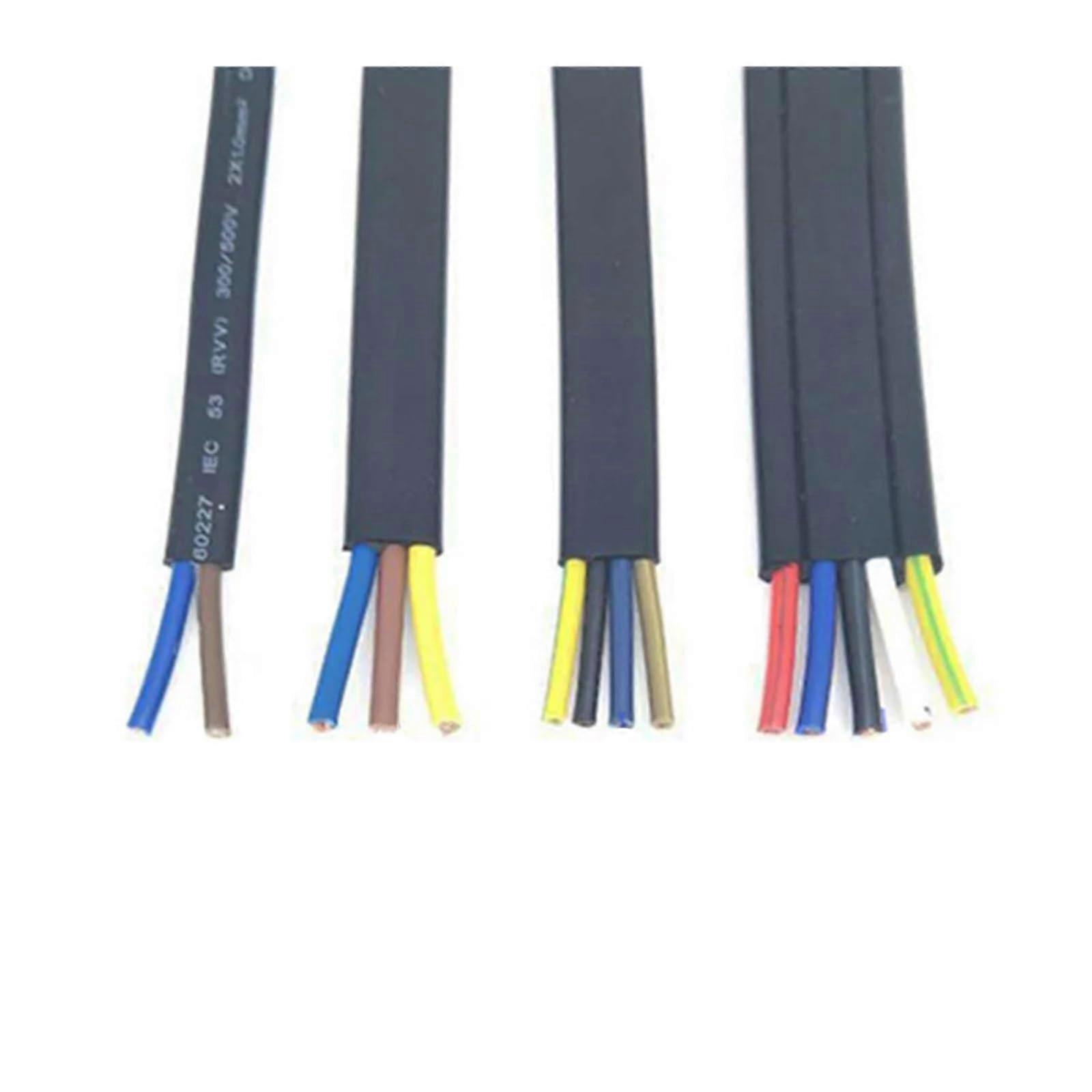 Elevator Flat Cable 3 Core 6mm² PVC Insulated Wire for Stable Power Transmission 2m Black