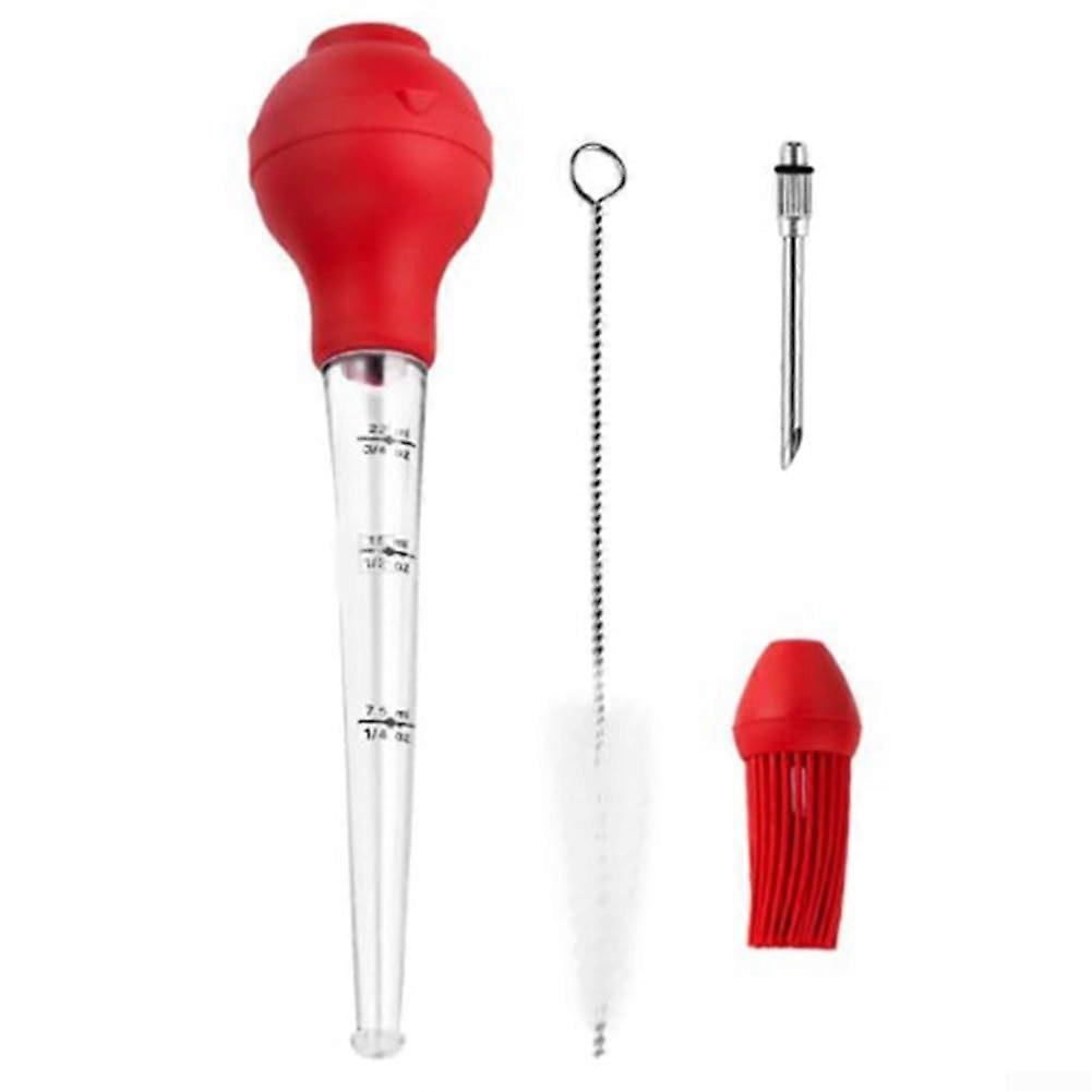 Turkey Baster with Rubber Bulb for Efficient Juice Basting and Compact Dishwasher Safe Use