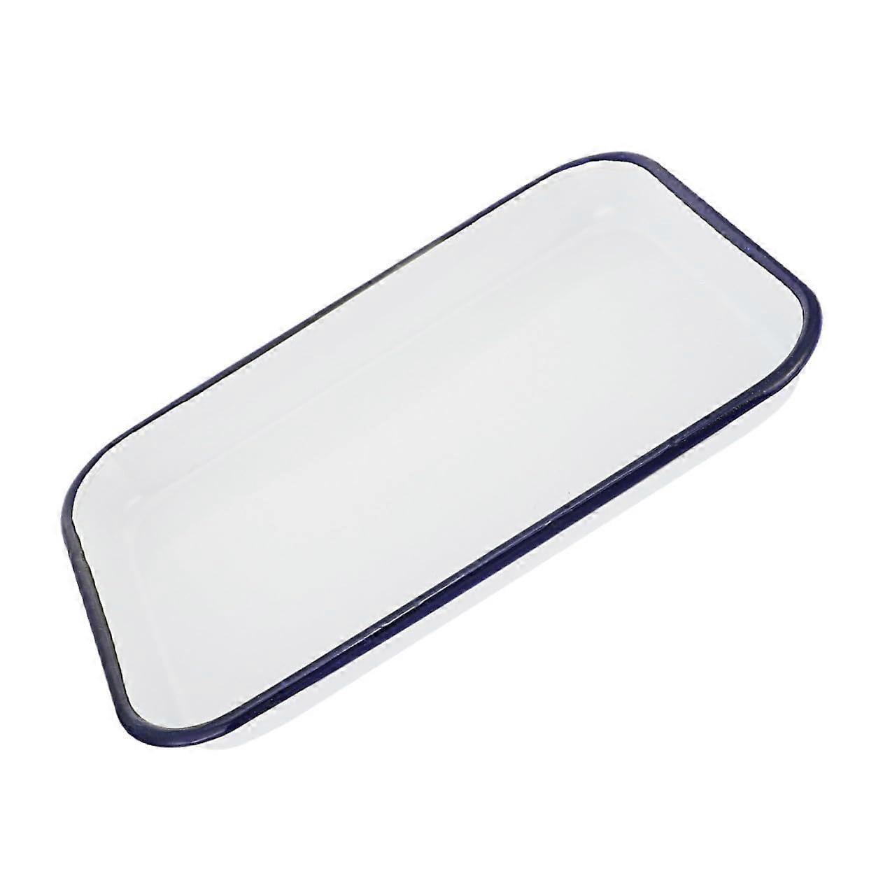 Enamel Rectangular Tray Vintage Style Durable Easy Clean for Kitchen Laboratory Home Clinic