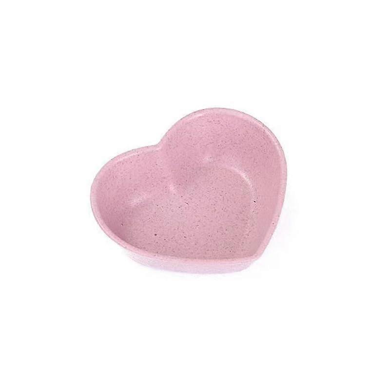 4 Pcs Heart Shaped Wheat Straw Bowls for Sauces Condiments Snacks Reusable Cute Tableware