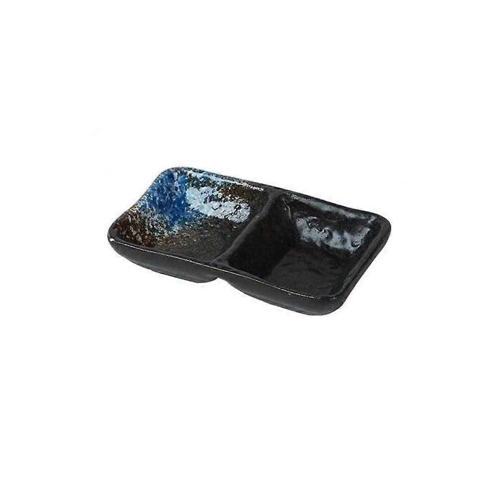 Ceramic Serving Platters with Dual Compartment Design for Sauce and Snacks, Durable Elegant Tray