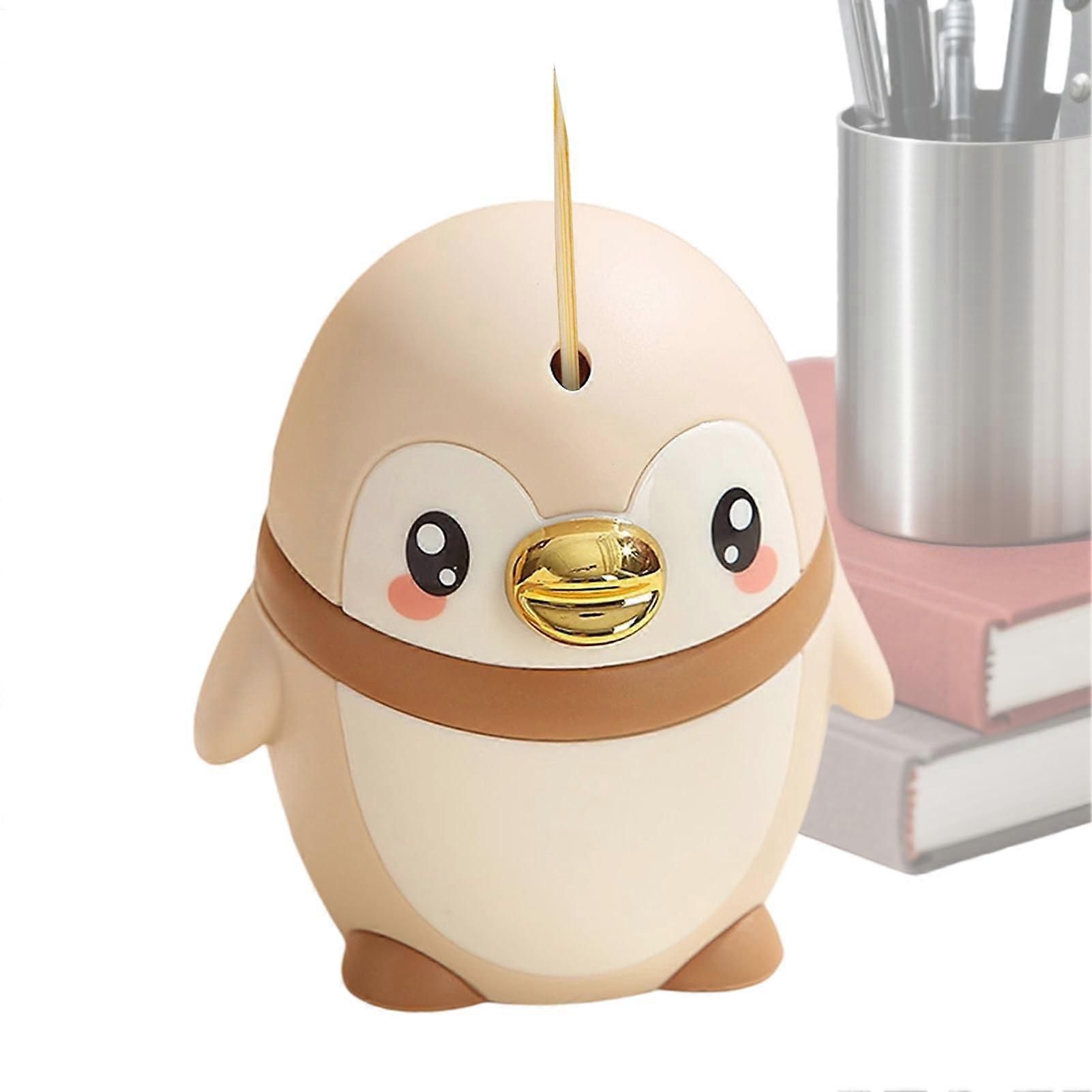 Automatic Toothpick Dispenser PressActivated Hygienic Single Release DustProof Khaki