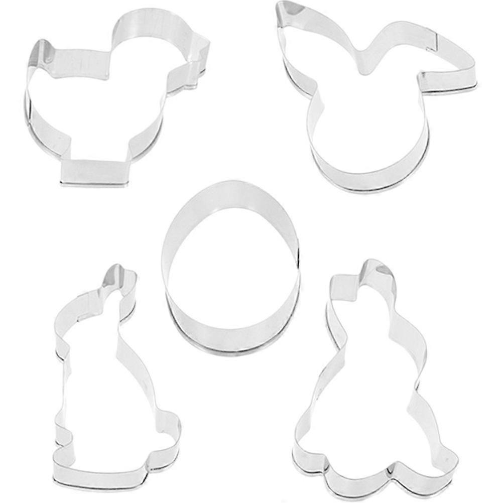 5pcs Easter Cookie Molds Reusable Biscuit Molds Stainless Steel Cookie Cutters